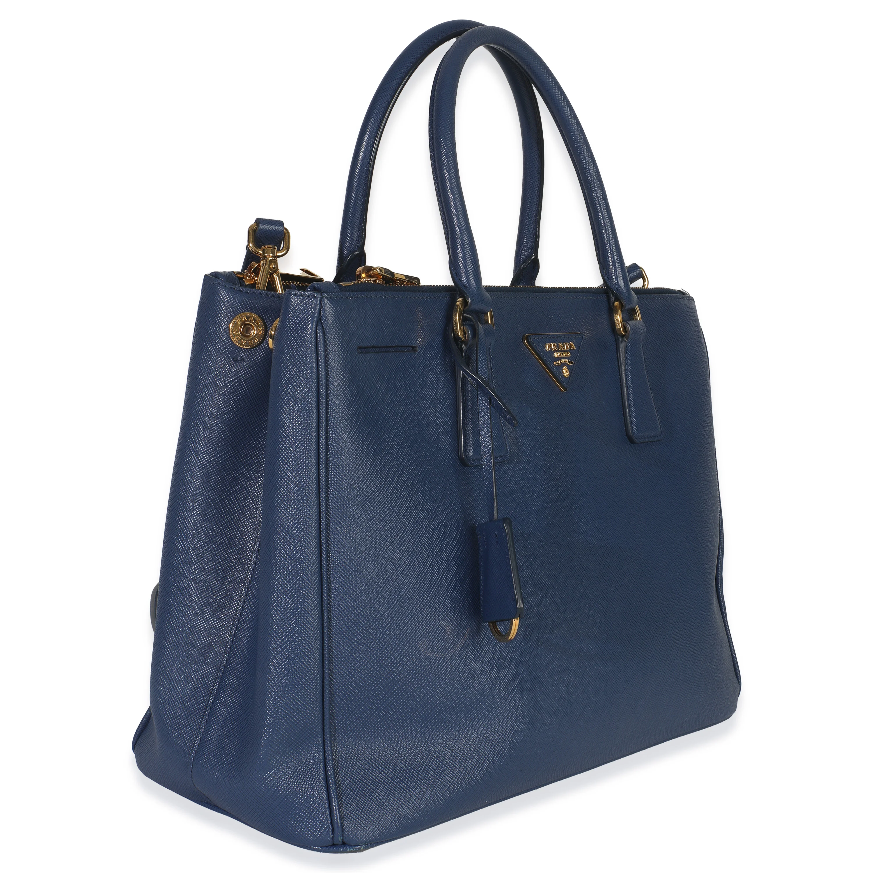 Blue Saffiano Galleria Lux Medium Double Zip Tote - Image 3