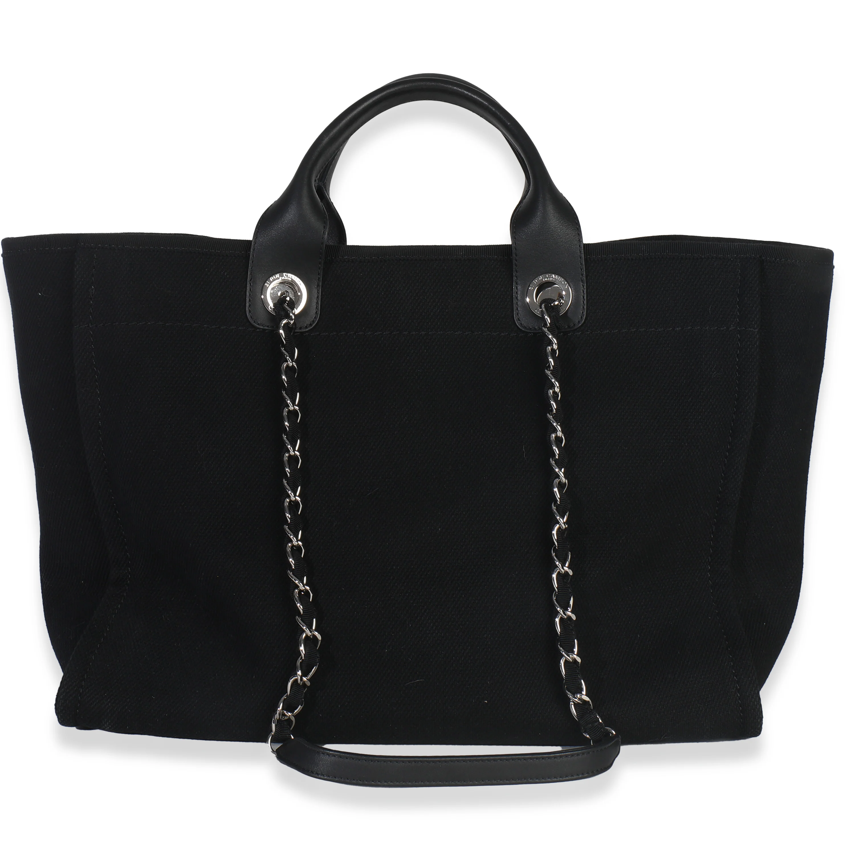Black Canvas Pearl Medium Deauville Tote - Image 4