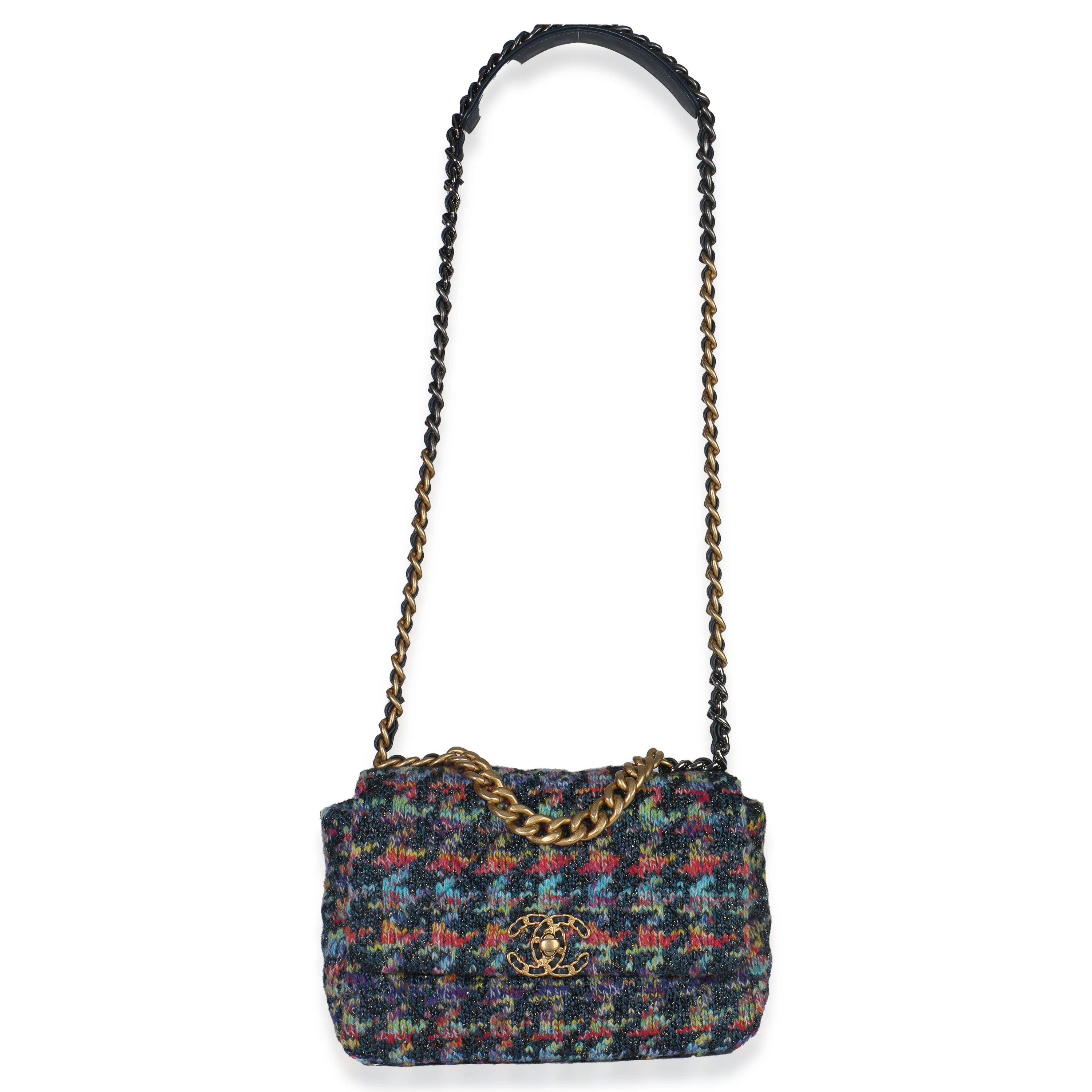 Multicolor Wool Tweed Medium Chanel 19 Flap Bag - Image 8