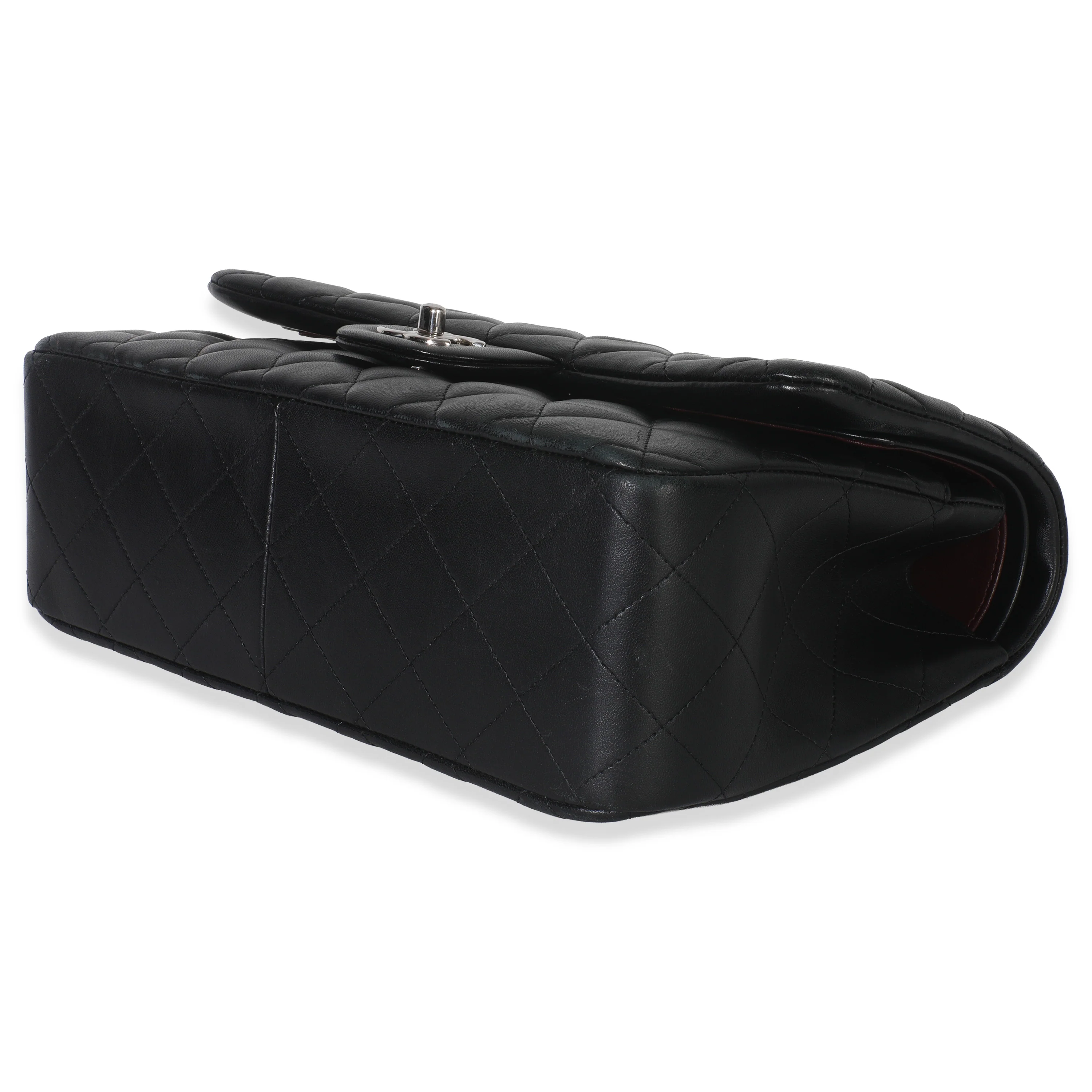 Black Quilted Lambskin Jumbo Double Flap Bag - Image 6