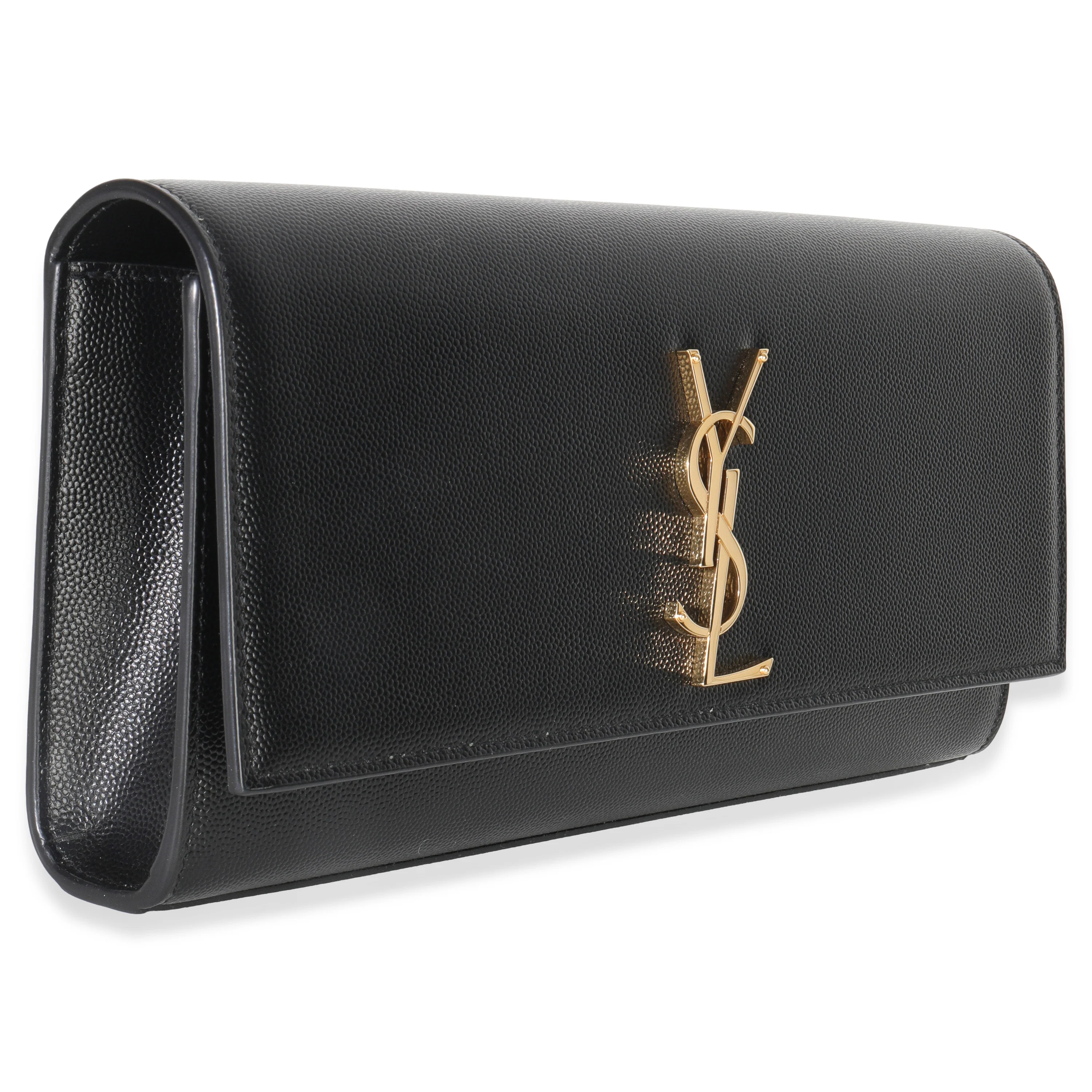 Black Grain De Poudre Classic Cassandre Clutch - Image 3