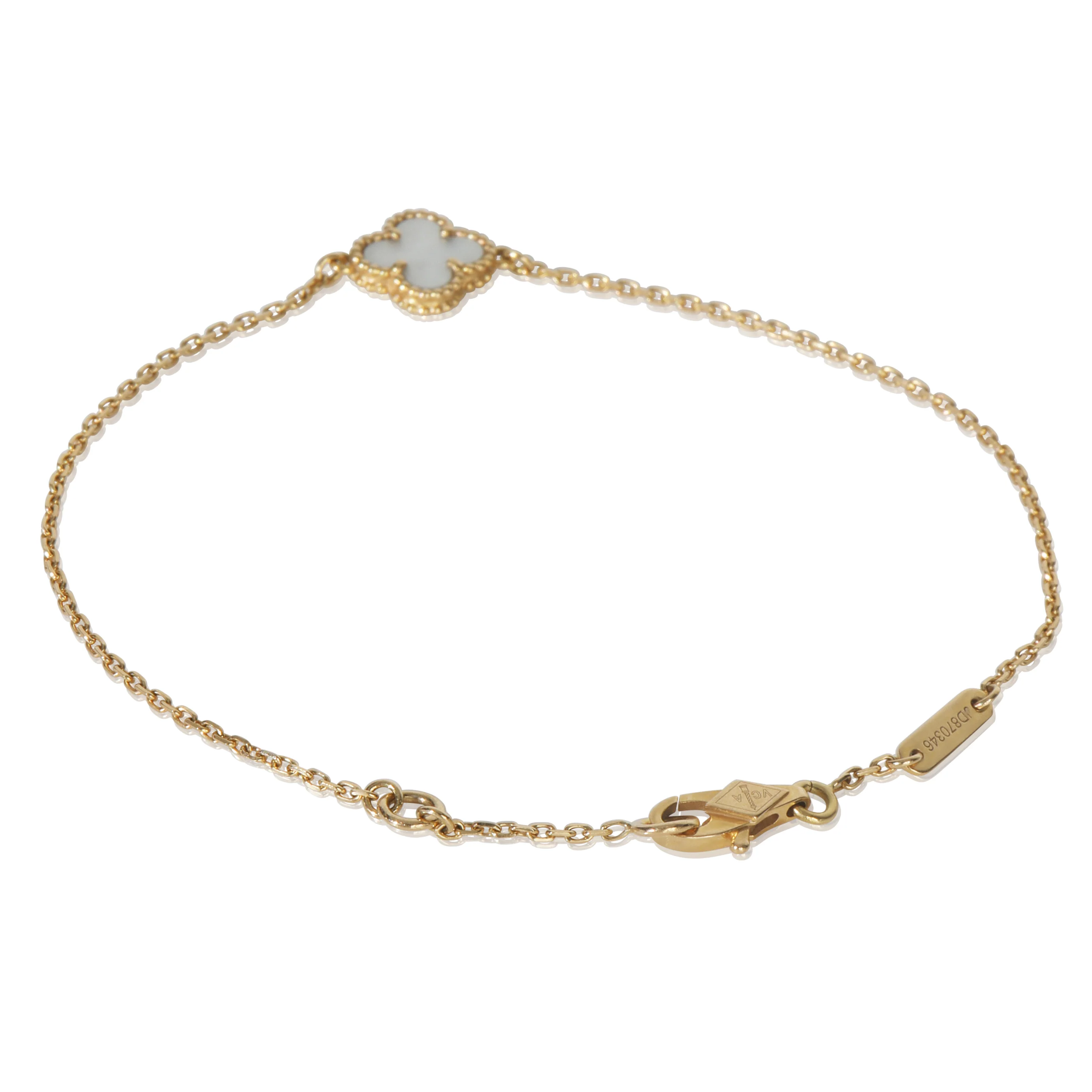 Yellow Gold Mabe Pearl Sweet Alhambra Bracelet - Image 2