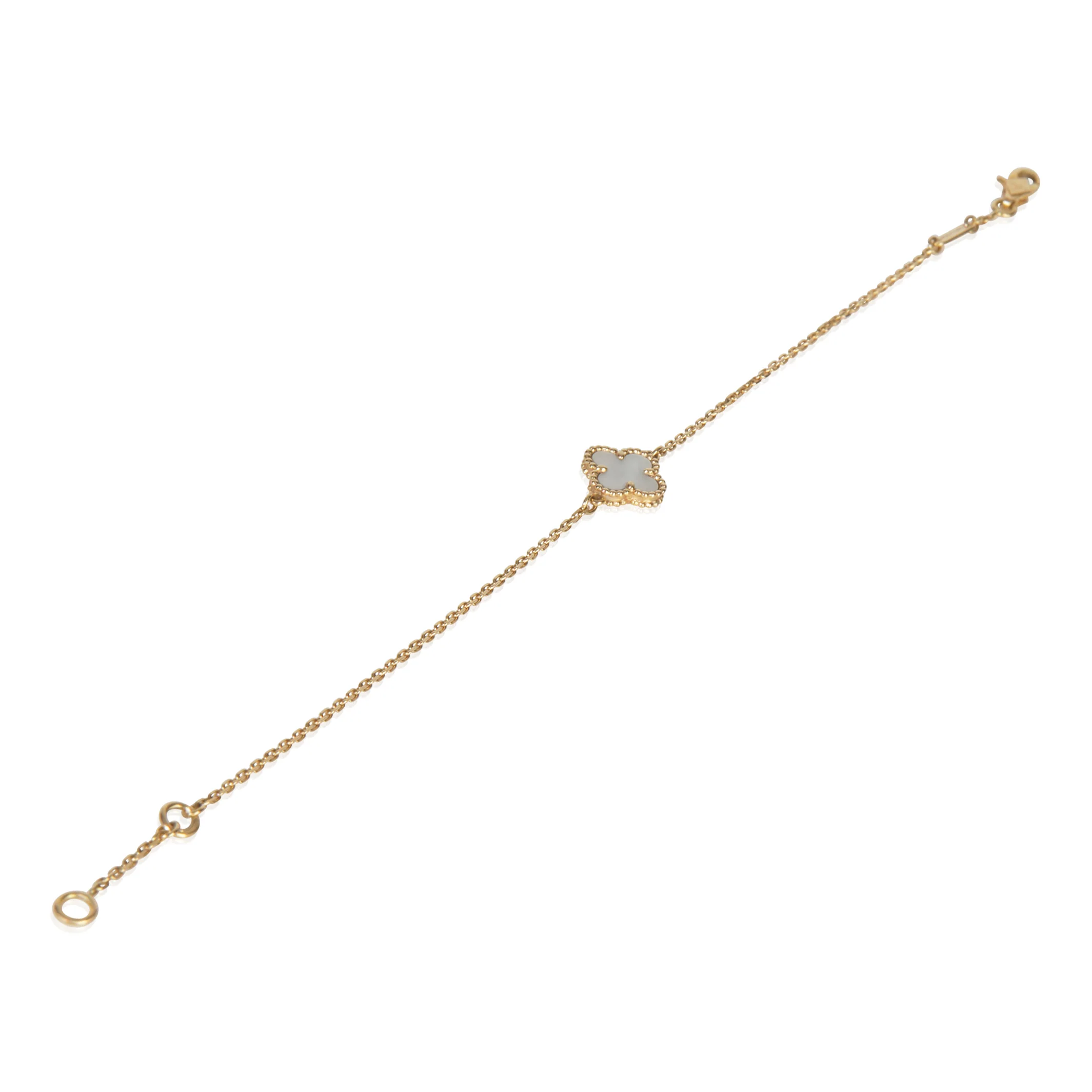 Yellow Gold Mabe Pearl Sweet Alhambra Bracelet - Image 3