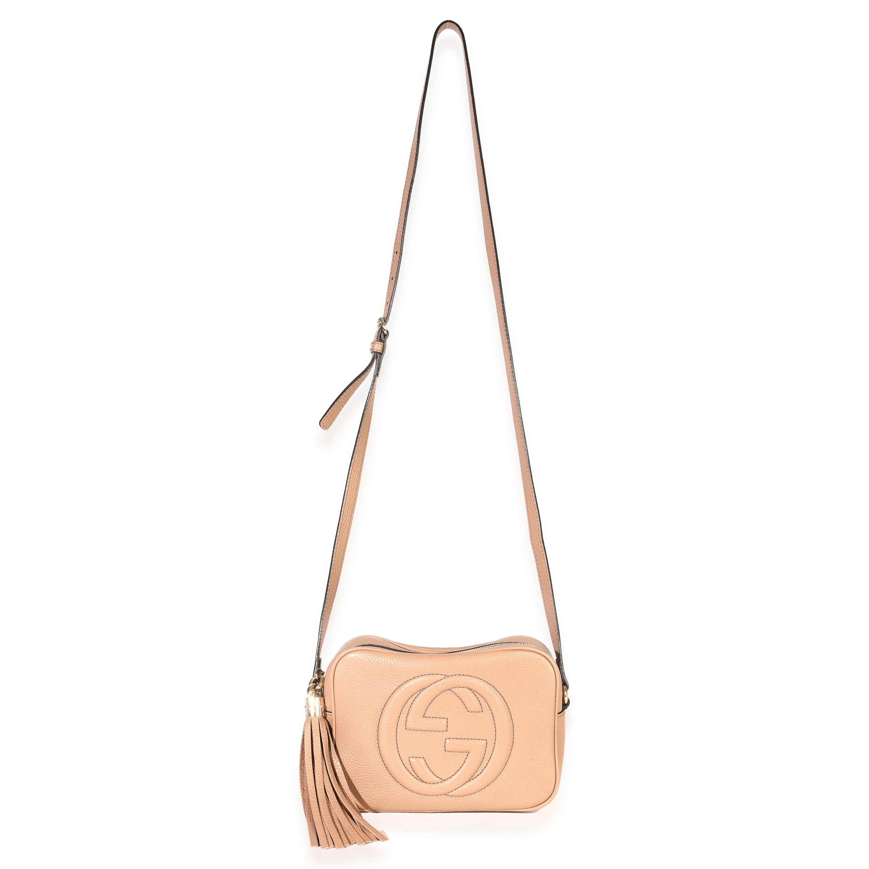 Beige Pebbled Calfskin Small Soho Disco Crossbody - Image 8