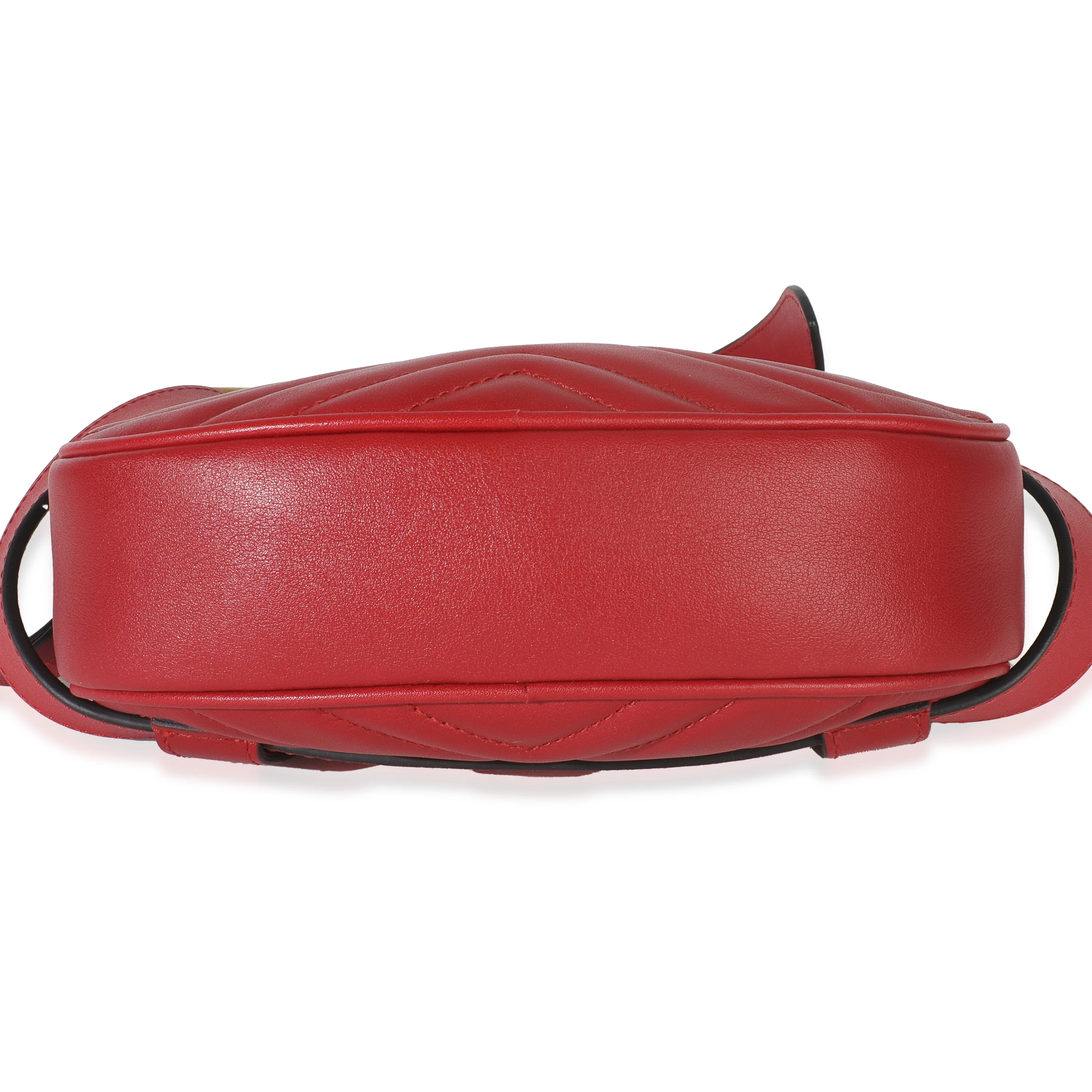 Hibiscus Red Matelasse Calfskin GG Marmont Belt Bag 85/34 - Image 5