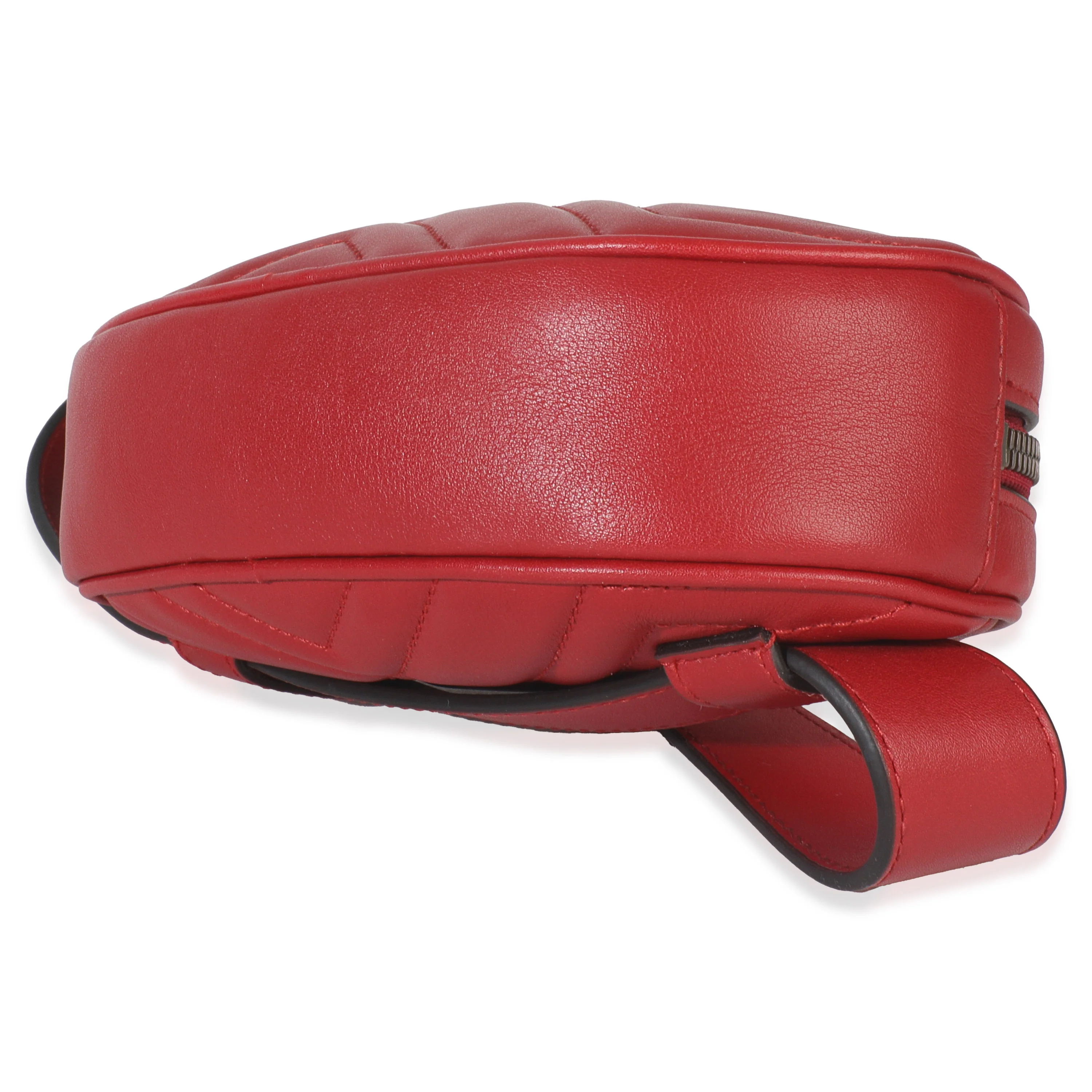Hibiscus Red Matelasse Calfskin GG Marmont Belt Bag 85/34 - Image 7