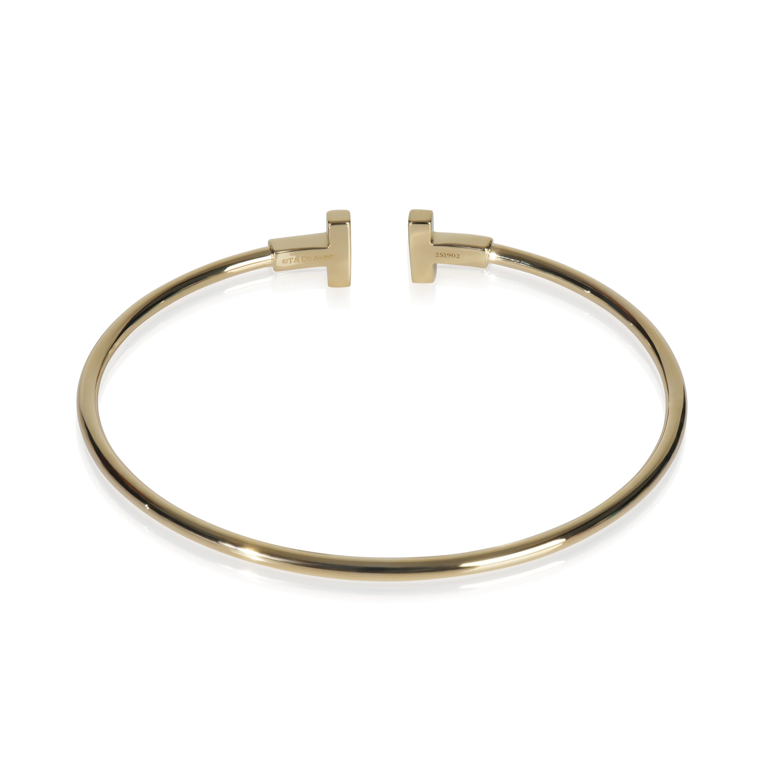 Yellow Gold Tiffany T Narrow Wire Bracelet - Image 3