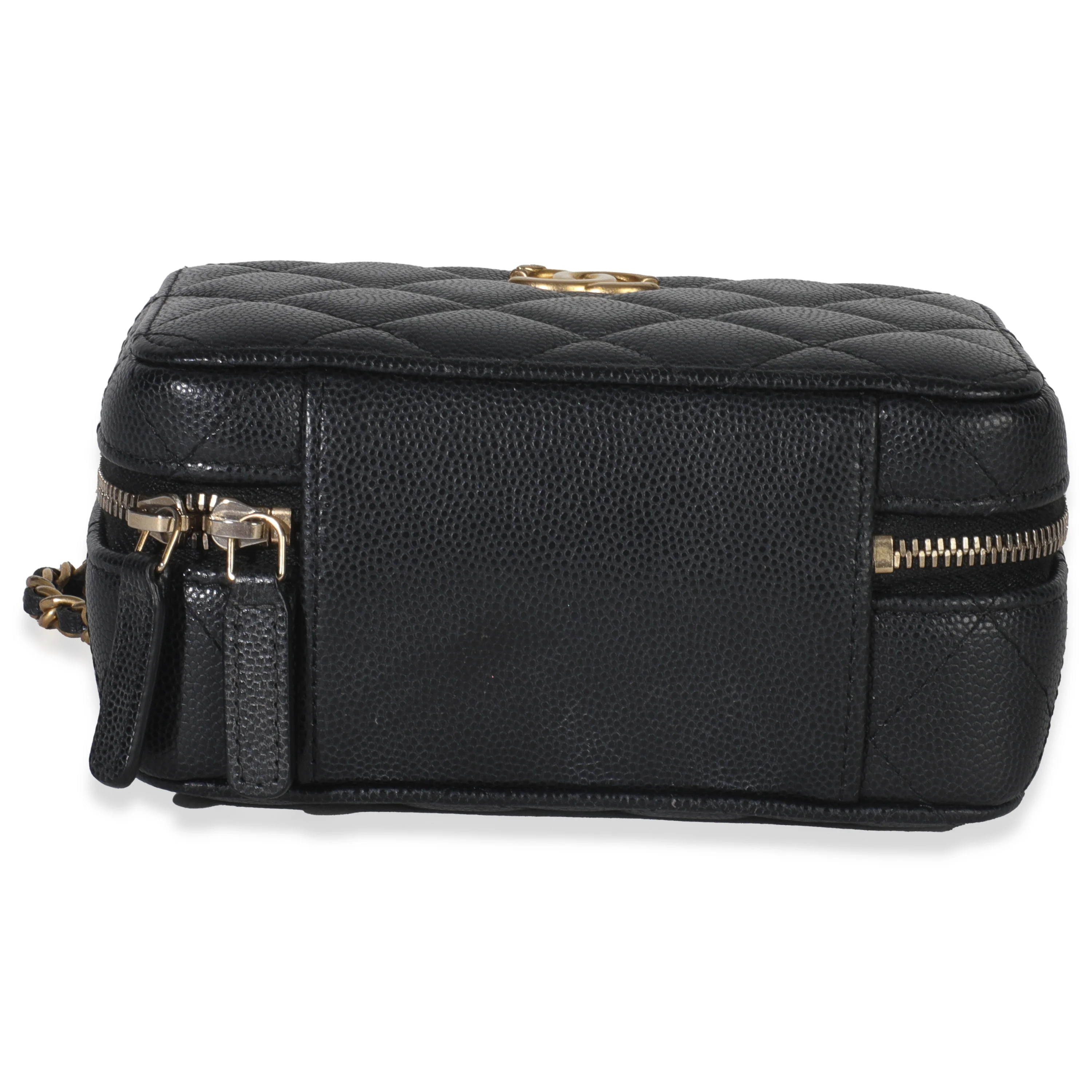 Black Quilted Twist Your Buttons Clutch With Chain - Image 5