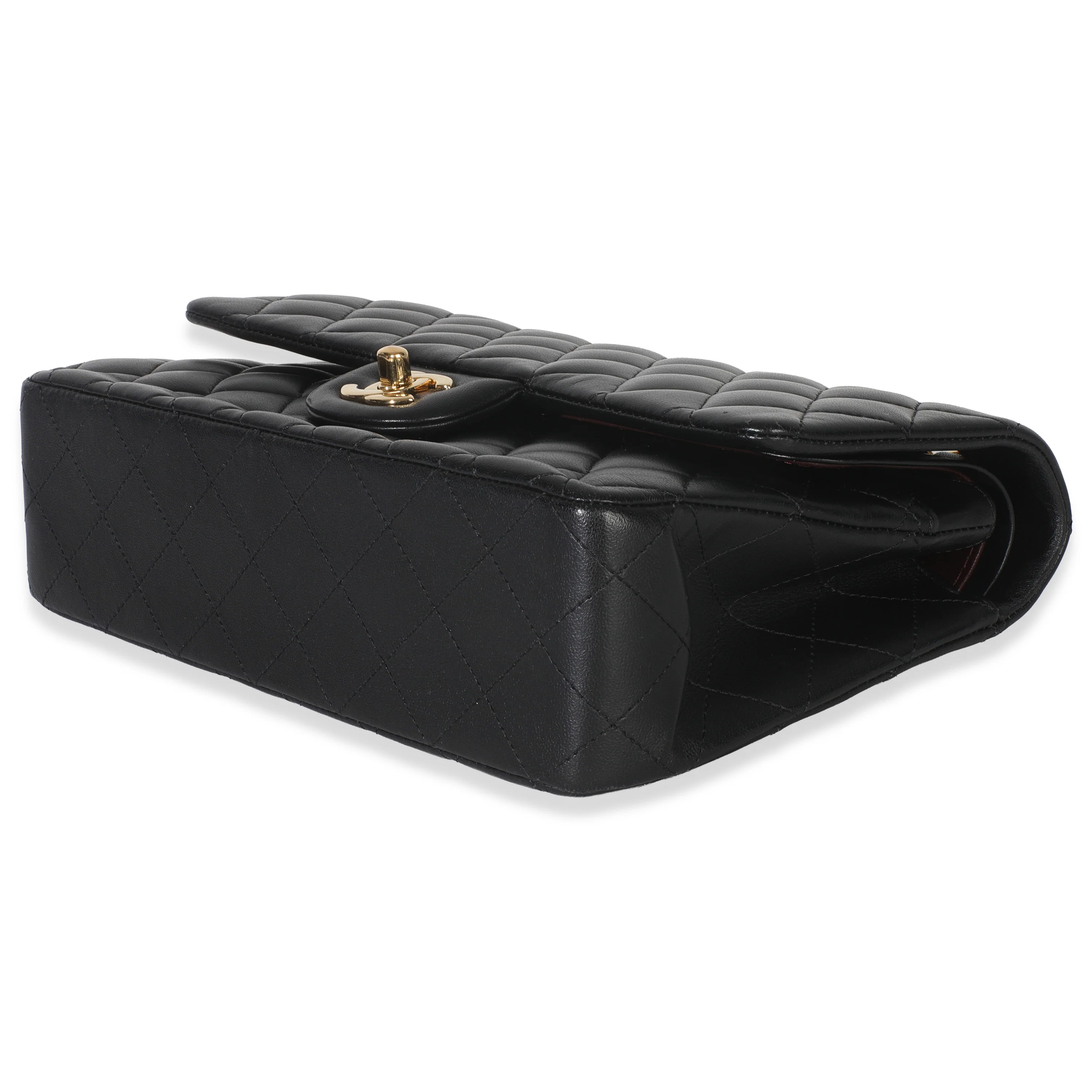 Black Quilted Lambskin Medium Classic Double Flap Handbag - Image 5