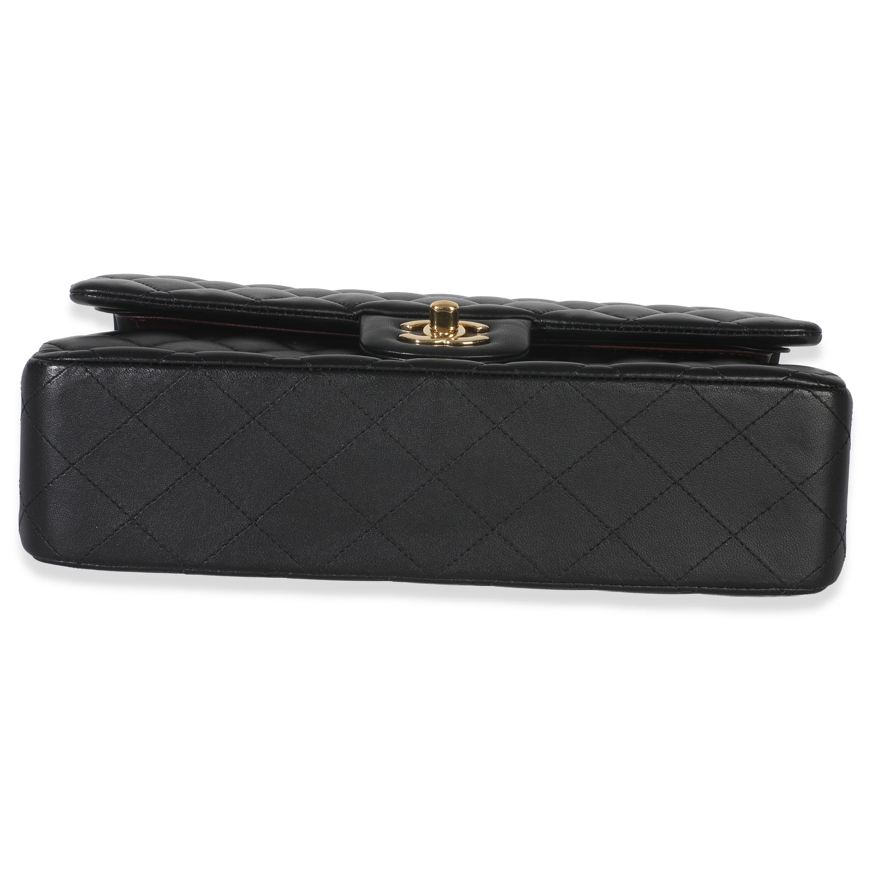 Black Quilted Lambskin Medium Classic Double Flap Handbag - Image 6