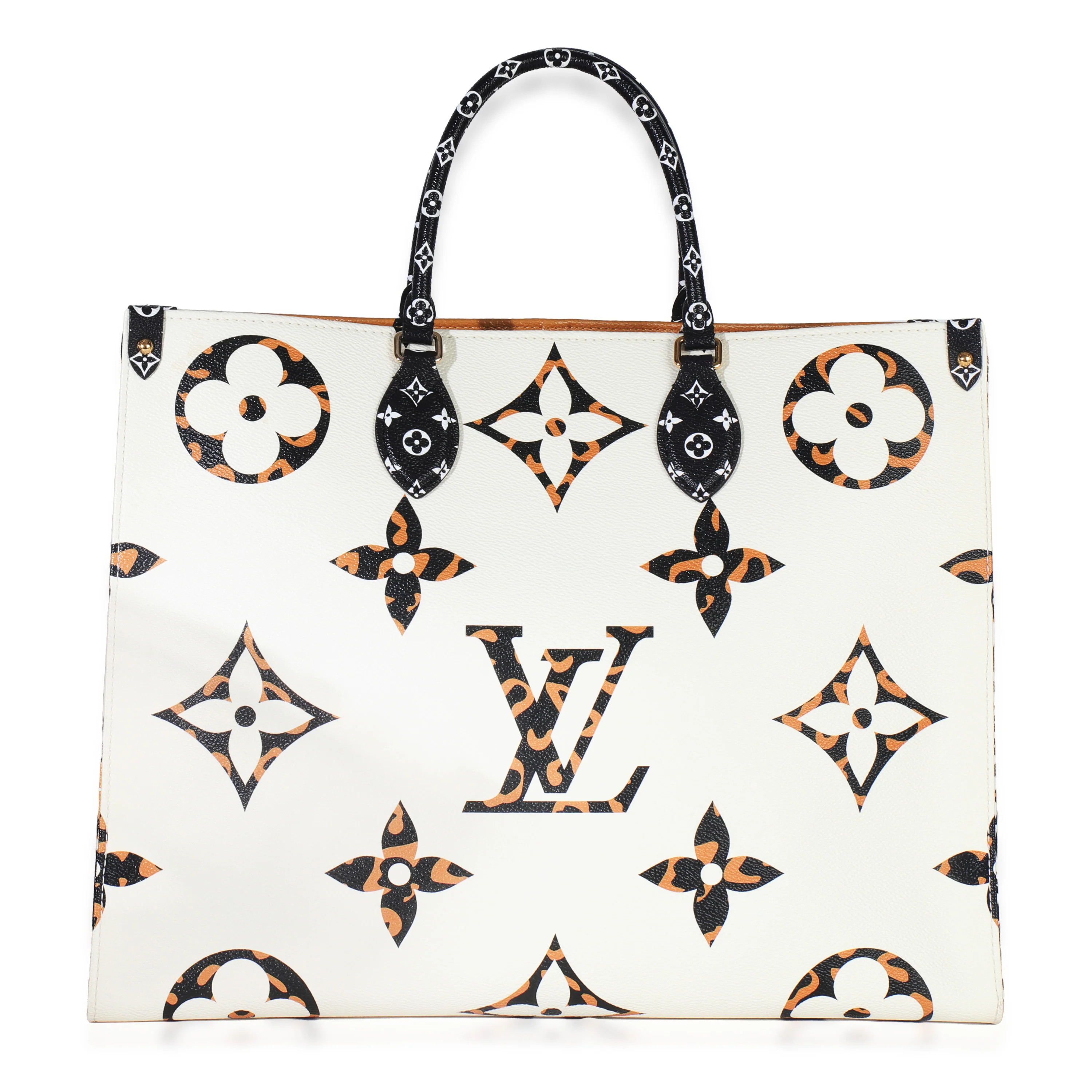 White Giant Monogram Jungle Canvas Onthego GM