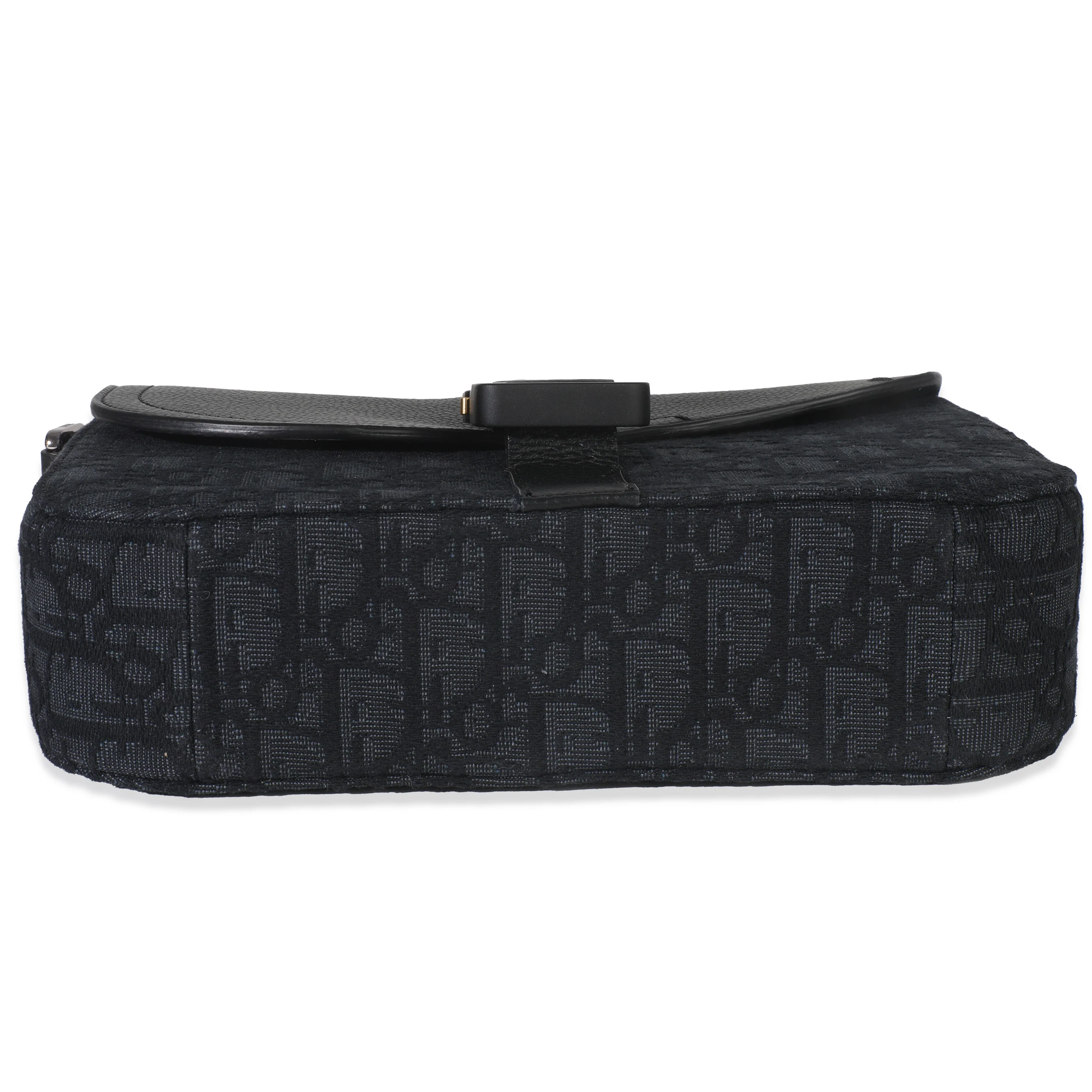 Black Oblique Canvas Small Saddle Messenger Bag - Image 6