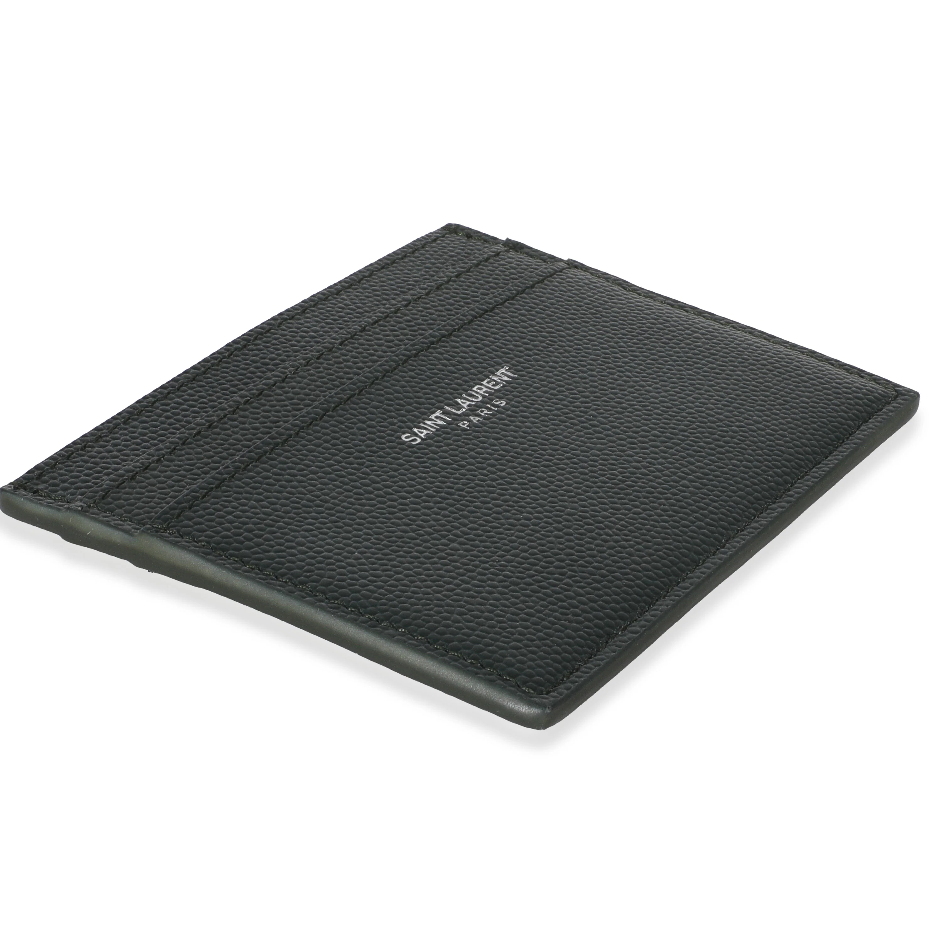 Dark Khaki Grain De Poudre Credit Card Case - Image 4