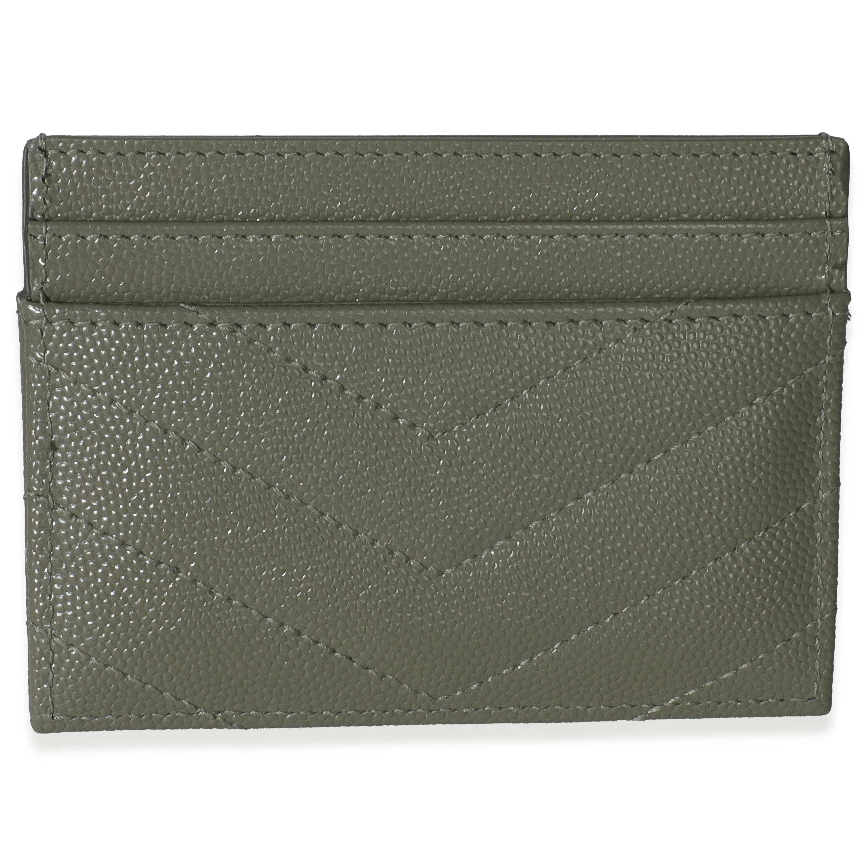 Light Green Grain De Poudre Matelasse Cassandre Card Case - Image 4