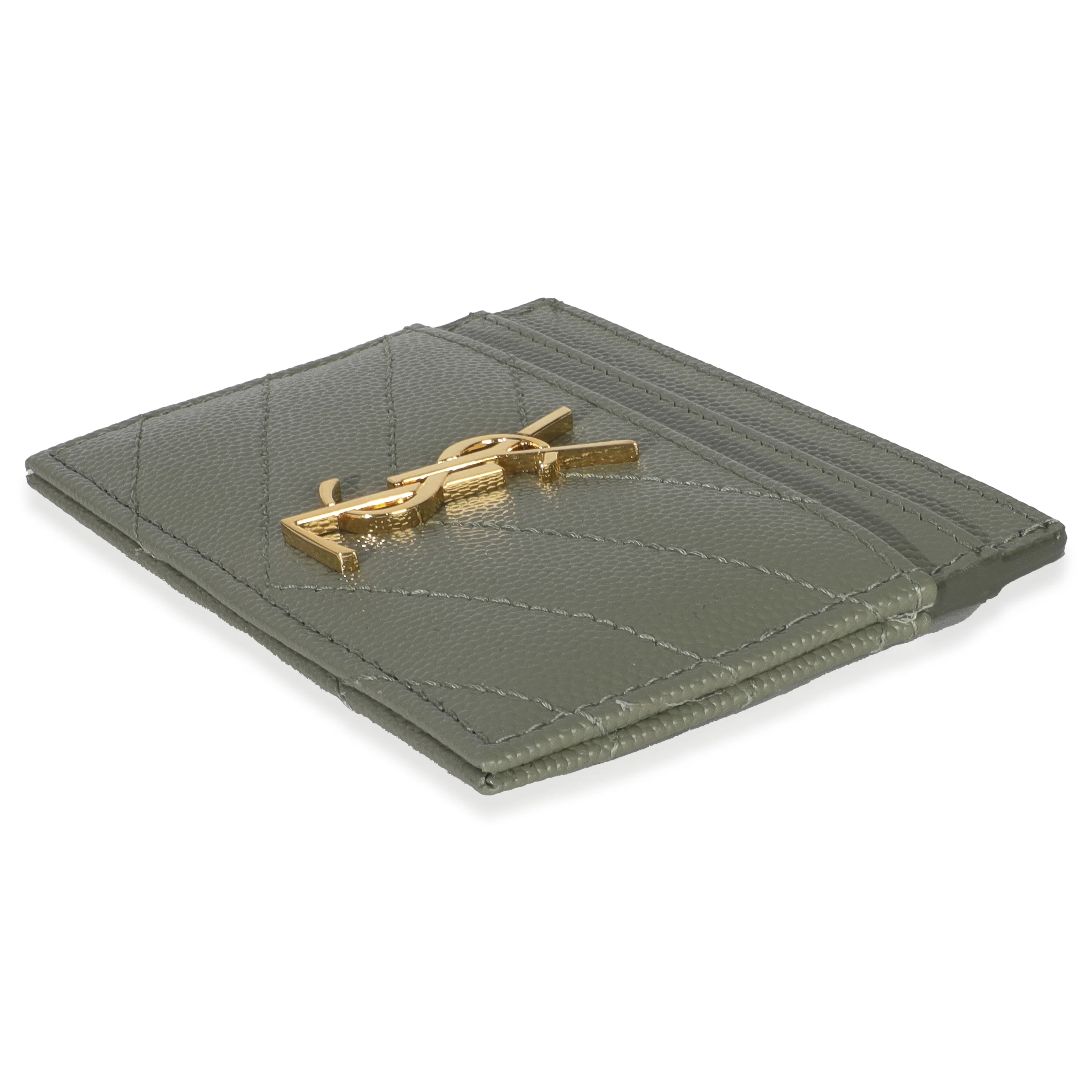 Light Green Grain De Poudre Matelasse Cassandre Card Case - Image 6