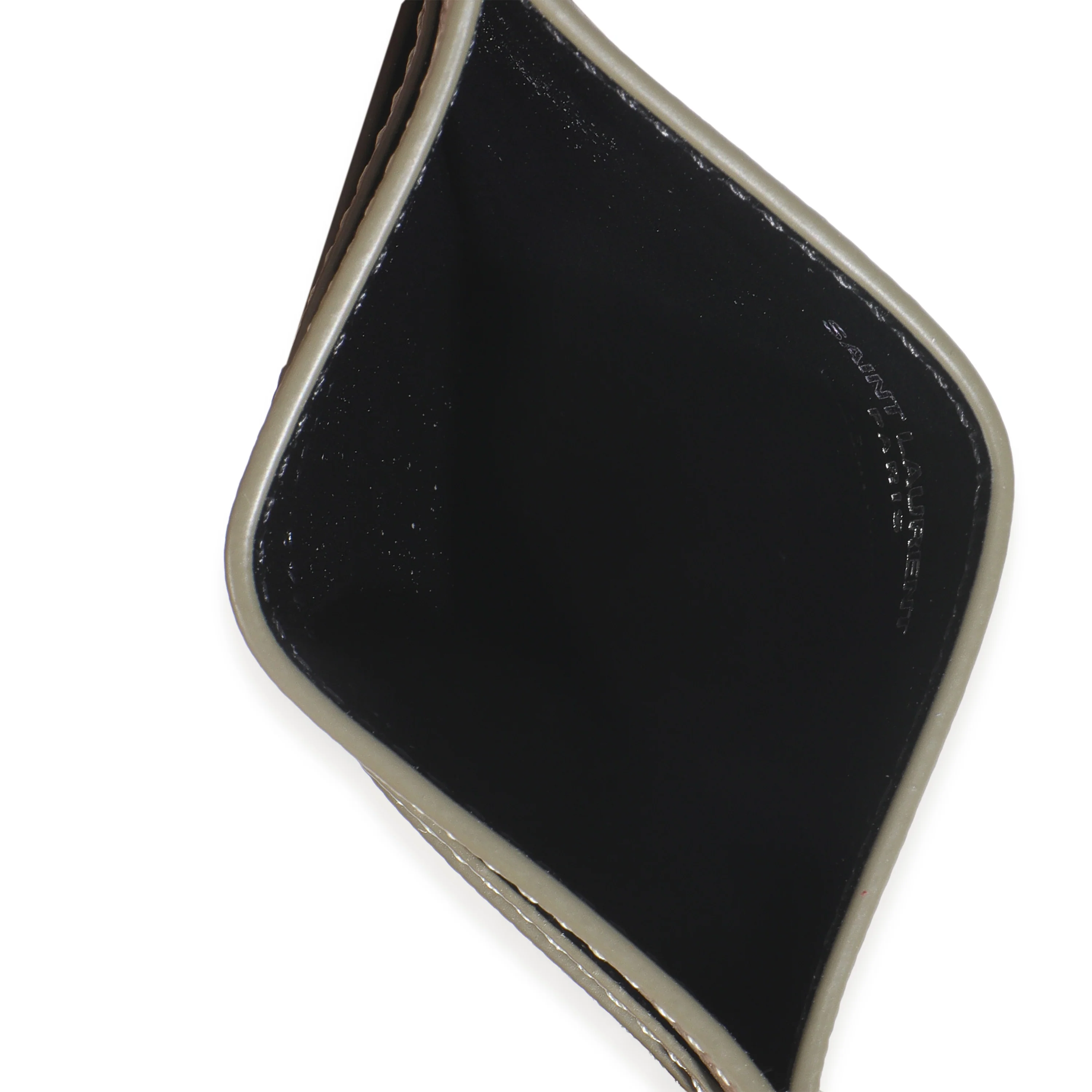 Olive Green Grain De Poudre Credit Card Case - Image 8