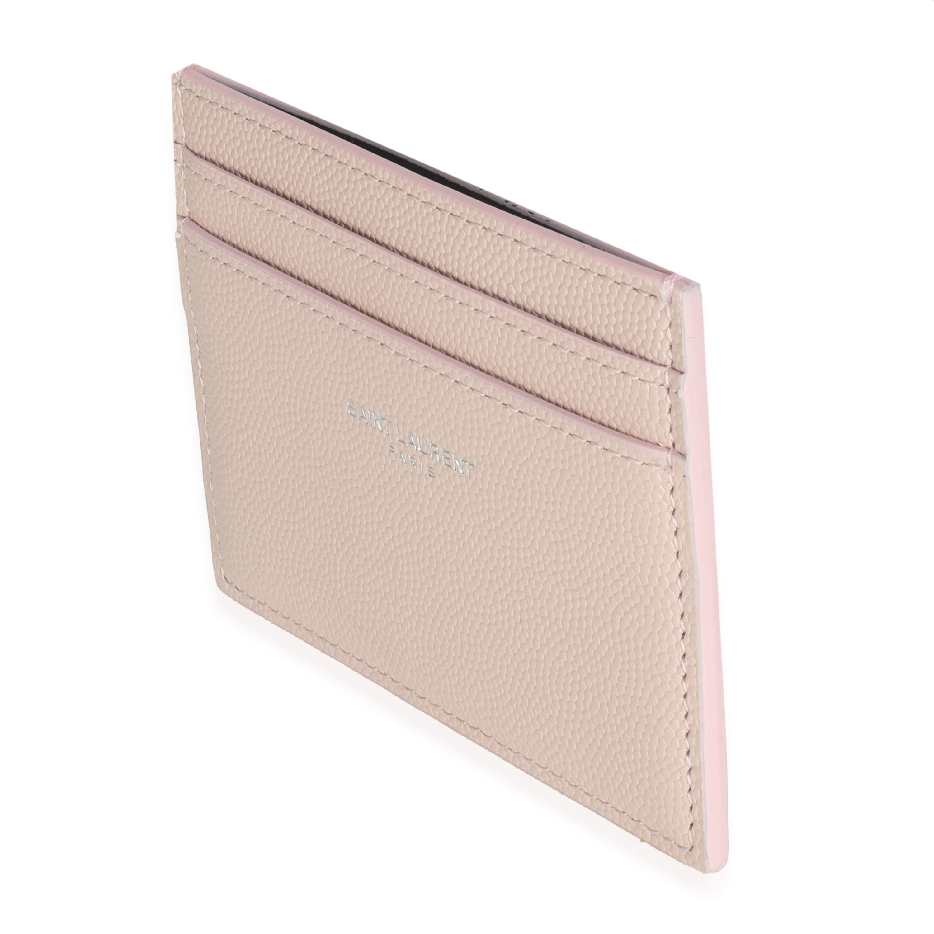 Light Pink Grain De Poudre Credit Card Case - Image 2