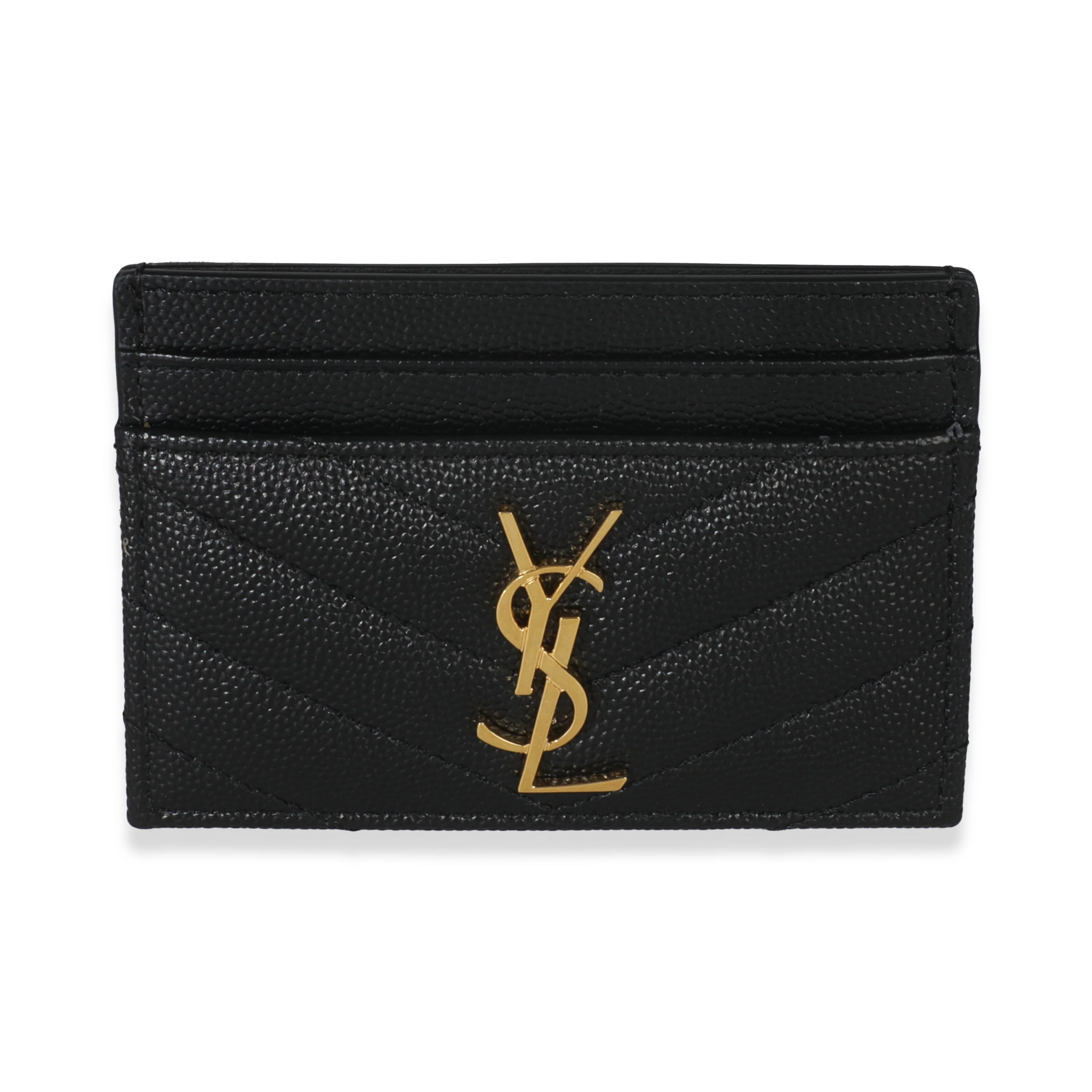 Black Grain De Poudre Matelasse Cassandre Card Case