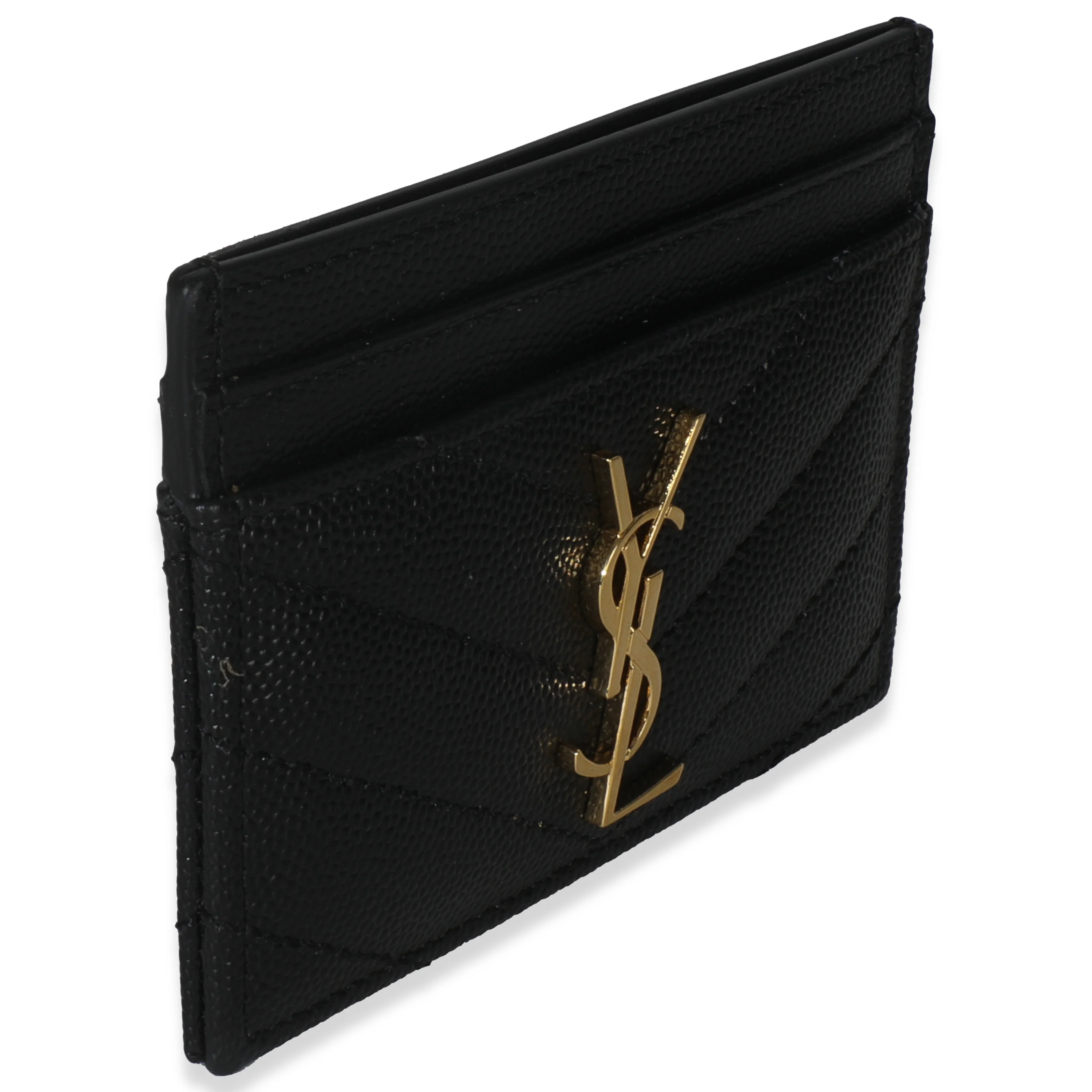 Black Grain De Poudre Matelasse Cassandre Card Case - Image 2