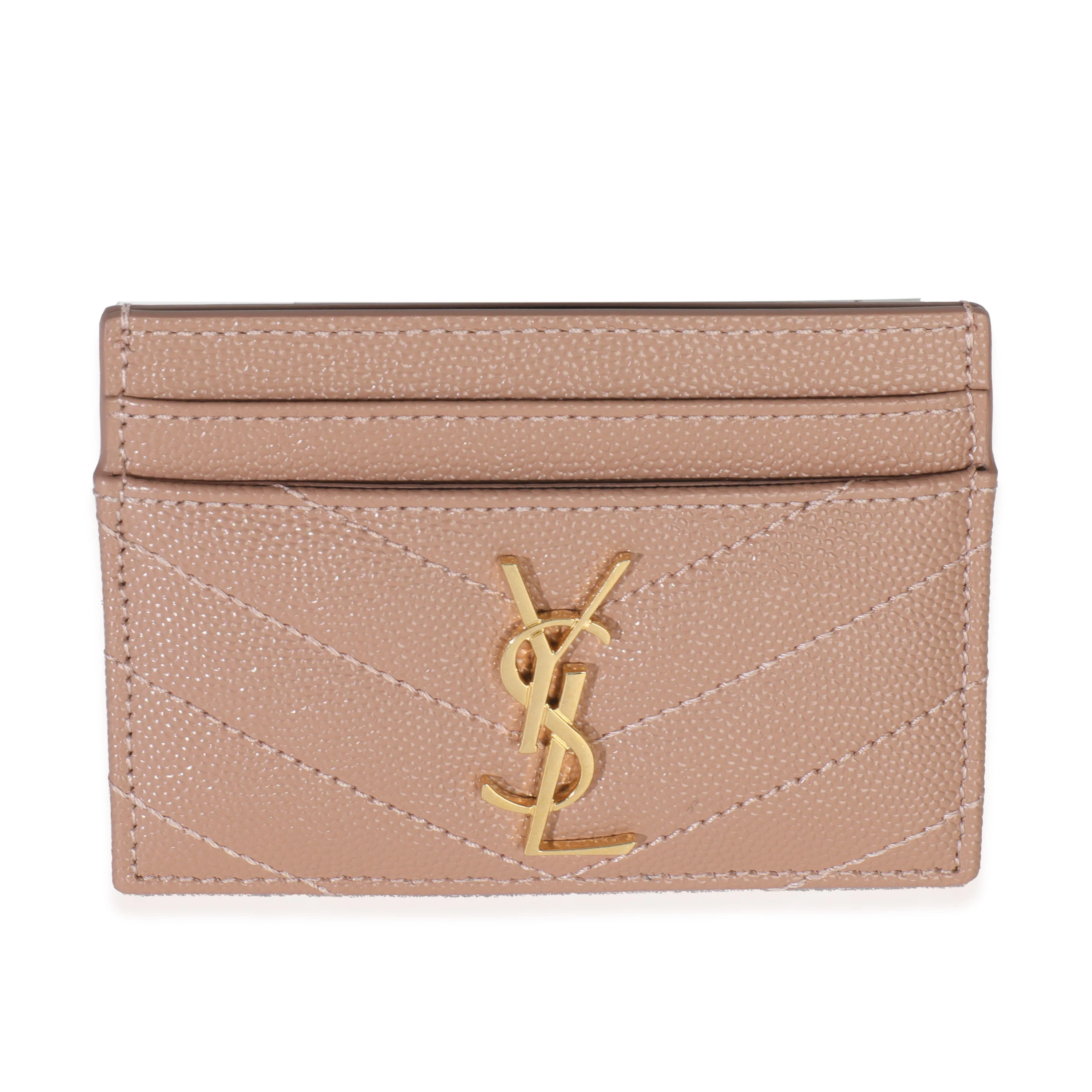 Pale Pink Grain De Poudre Matelasse Cassandre Card Case