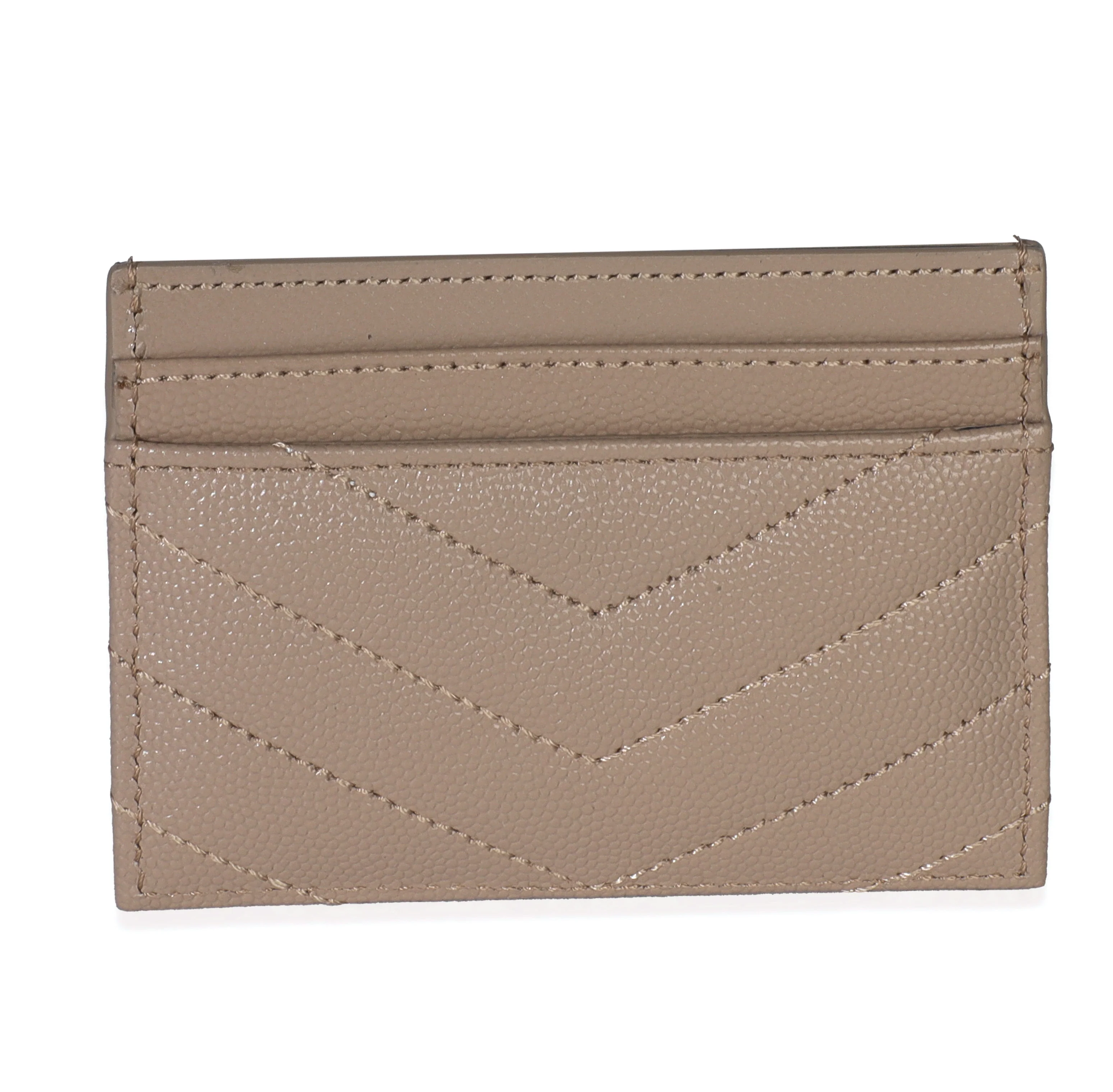 Dark Taupe Grain De Poudre Matelasse Cassandre Card Case - Image 4