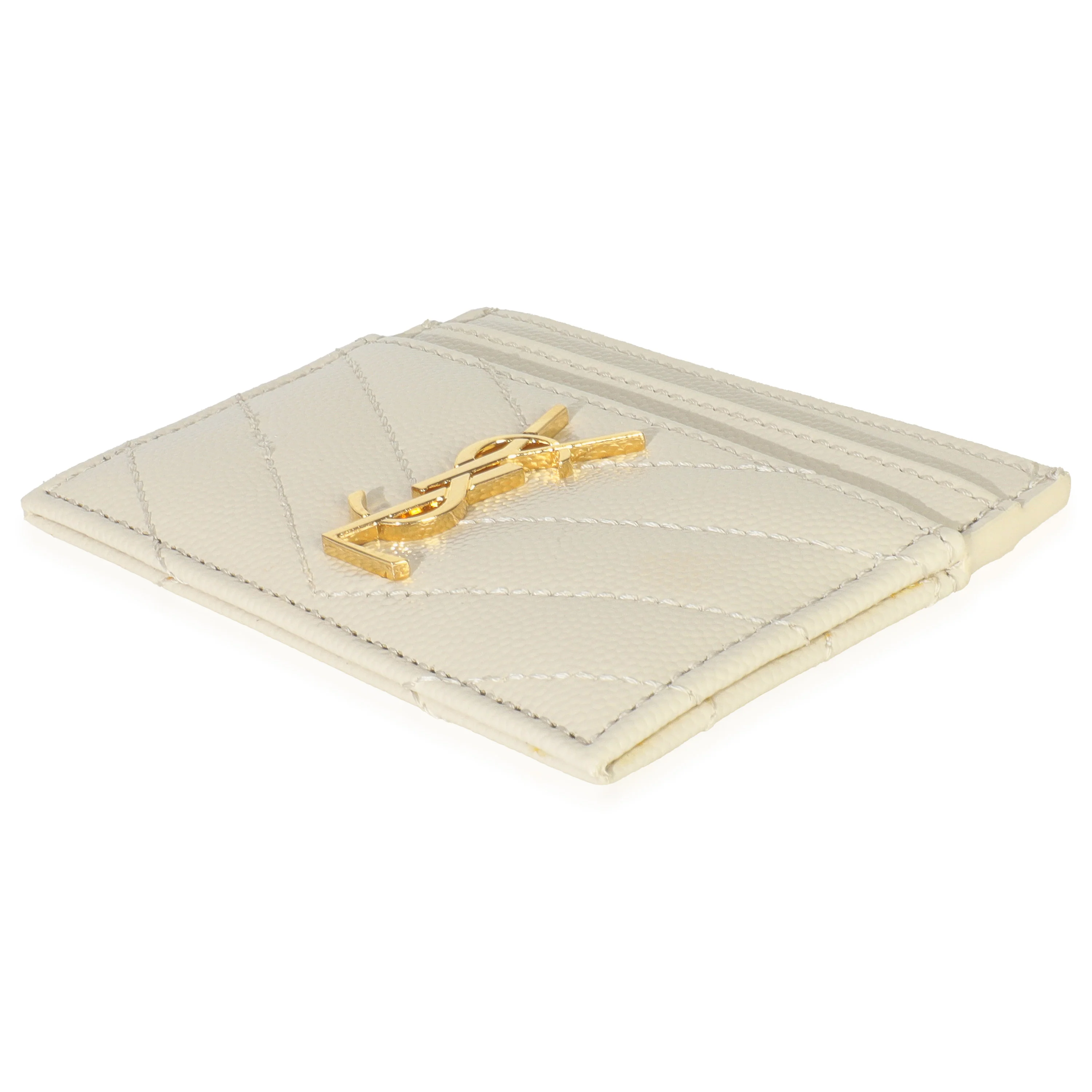 Blanc Vintage Grain De Poudre Matelasse Cassandre Card Case - Image 5