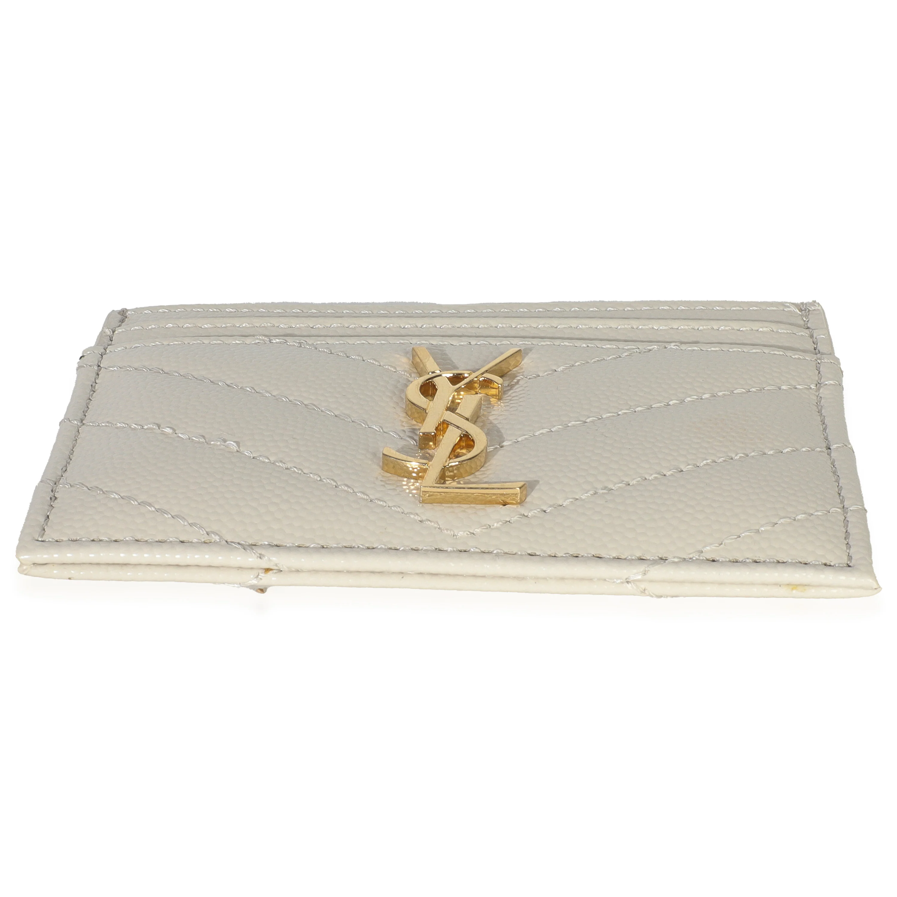 Blanc Vintage Grain De Poudre Matelasse Cassandre Card Case - Image 3