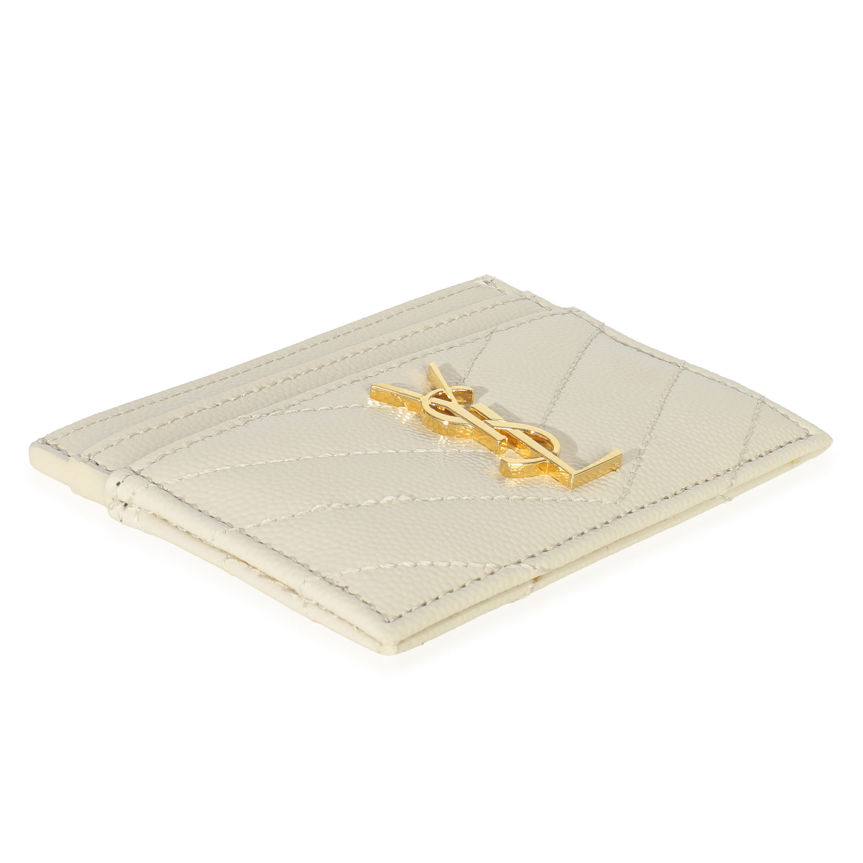 Blanc Vintage Grain De Poudre Matelasse Cassandre Card Case - Image 4