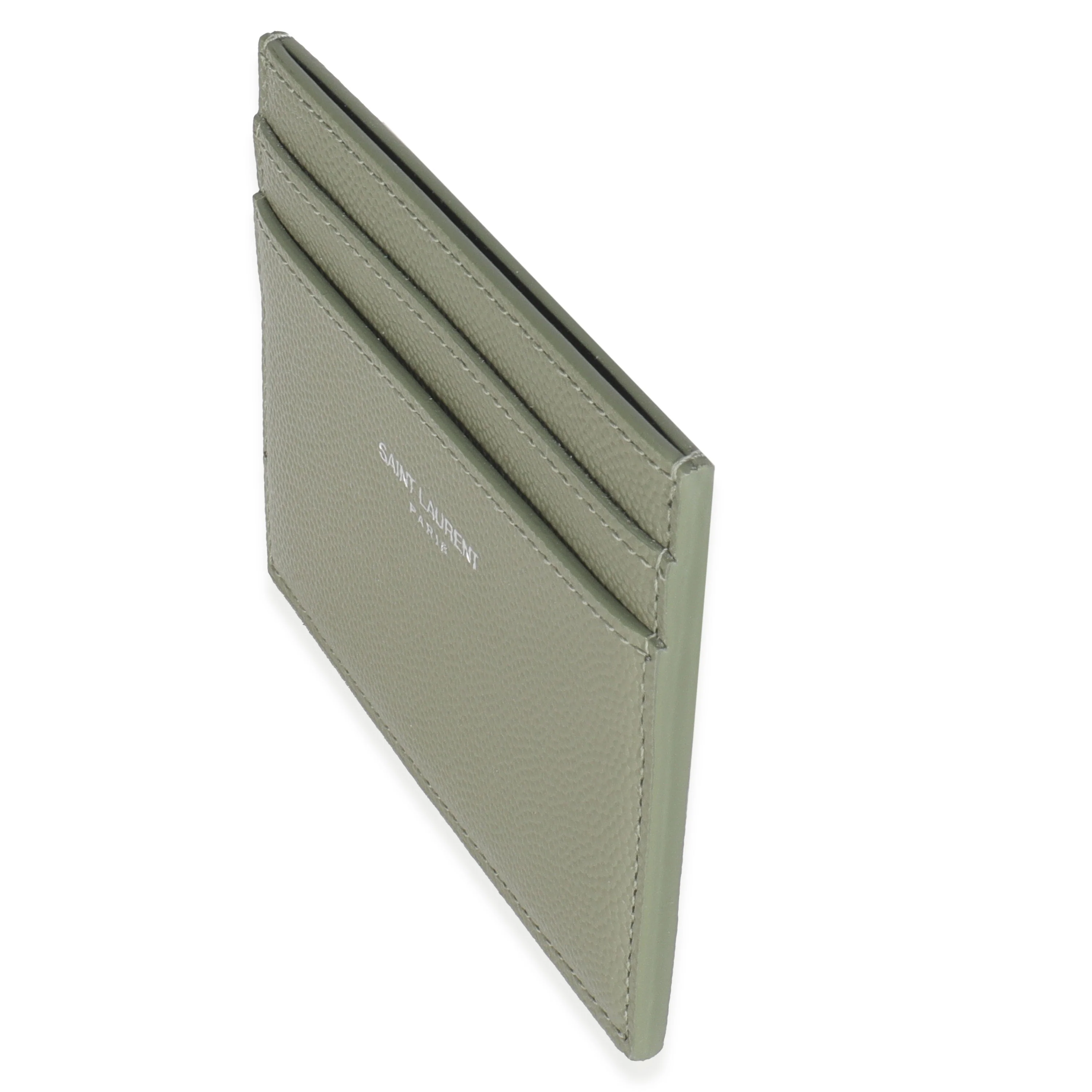 Light Khaki Grain De Poudre Credit Card Case - Image 2