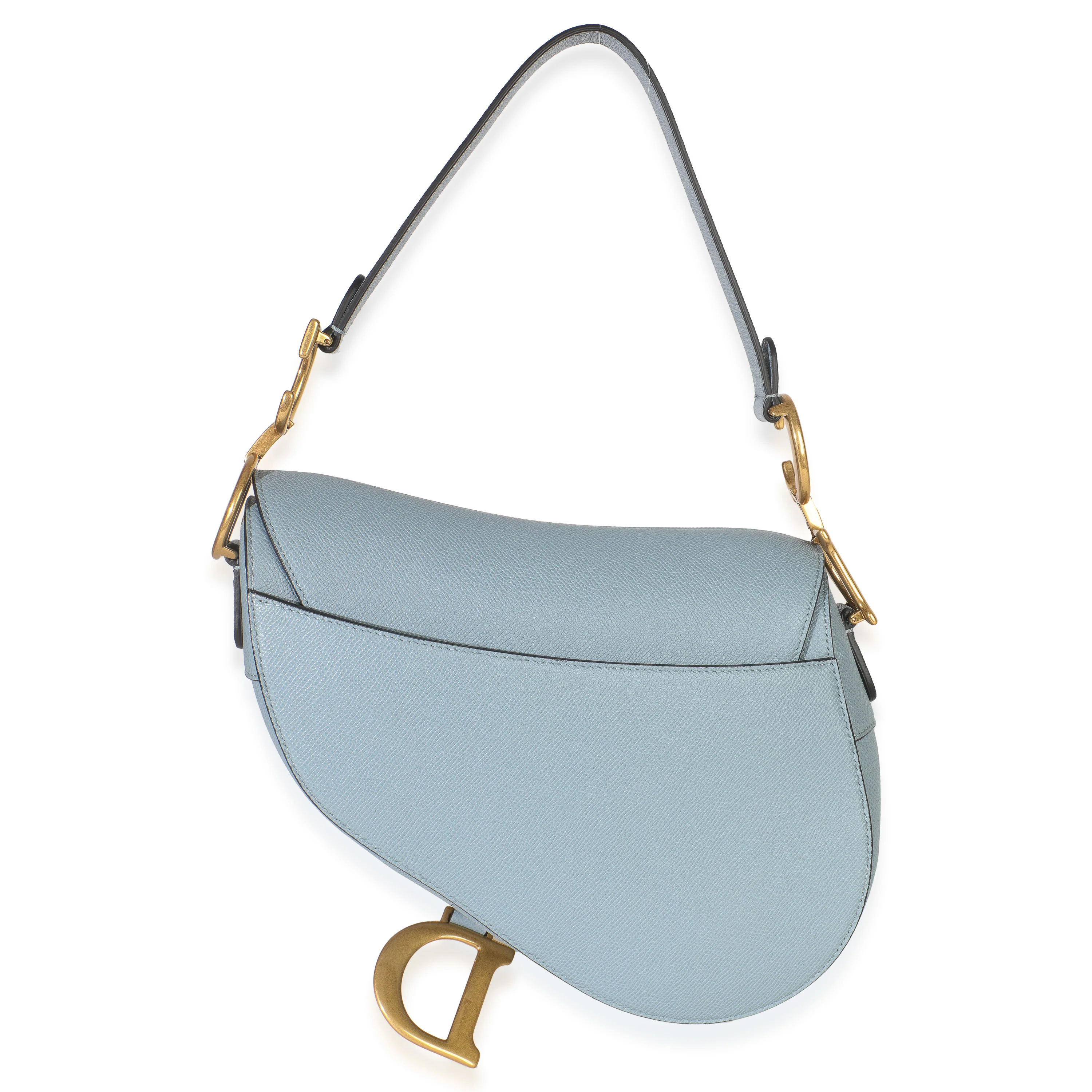 Blue Grained Calfskin Medium Saddle - Image 4