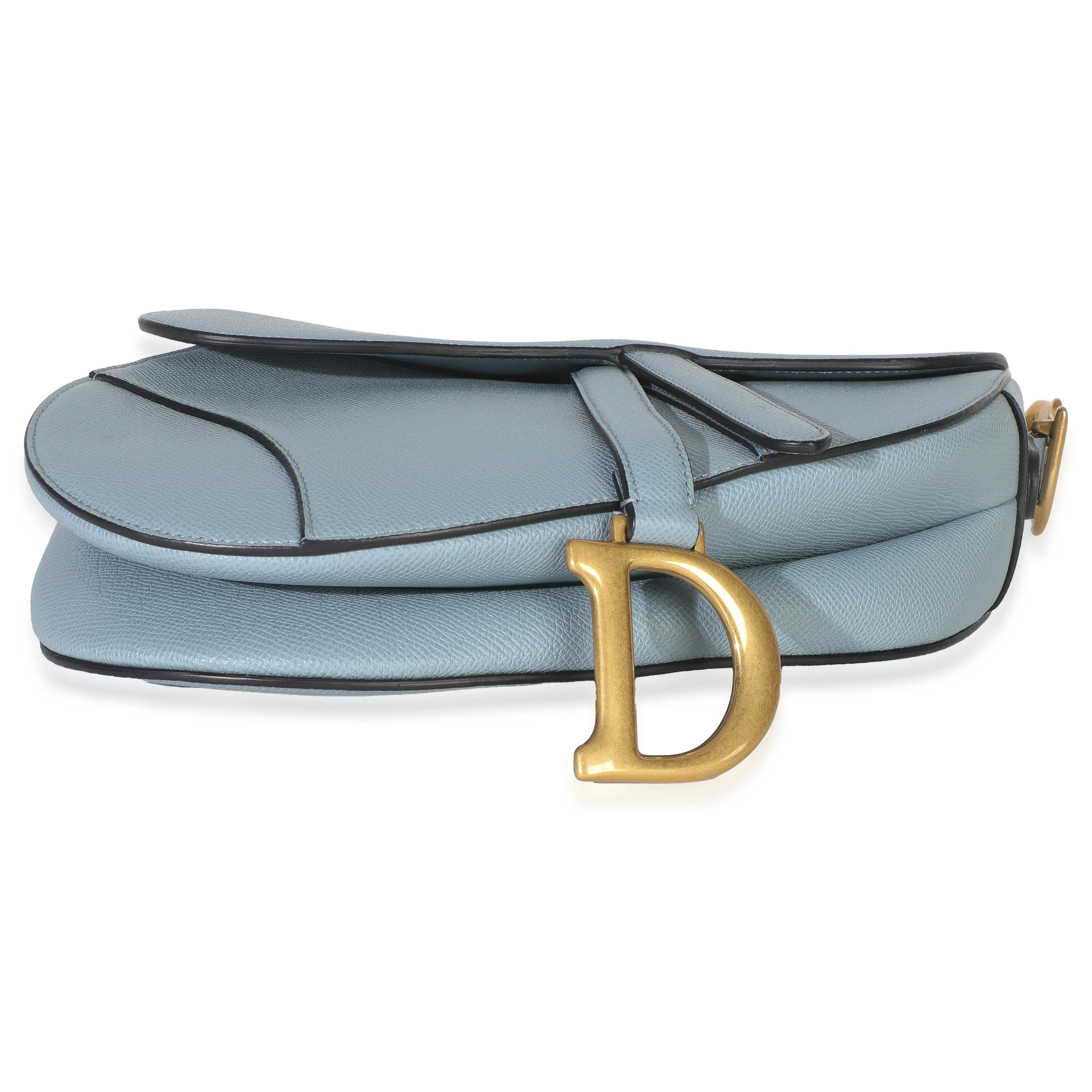 Blue Grained Calfskin Medium Saddle - Image 5