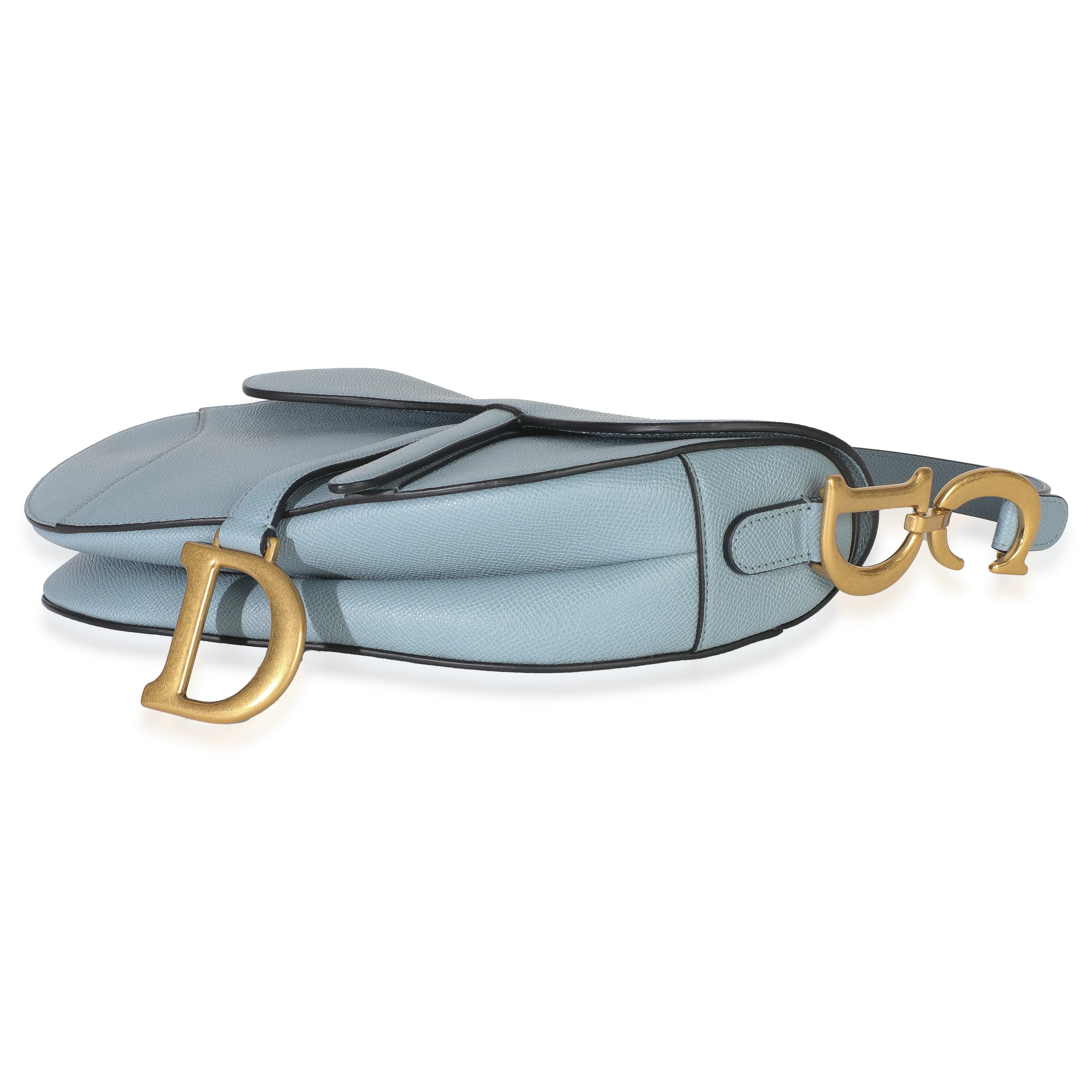 Blue Grained Calfskin Medium Saddle - Image 7