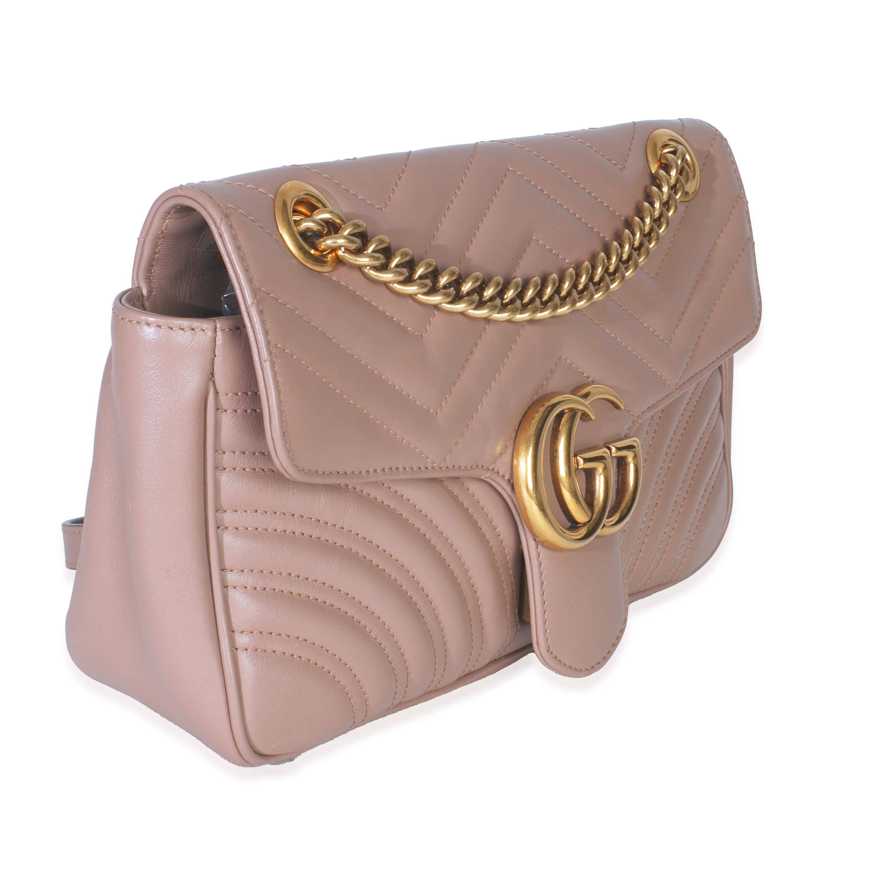 Porcelain Rose Matelasse Calfskin Medium GG Marmont Shoulder Bag - Image 3