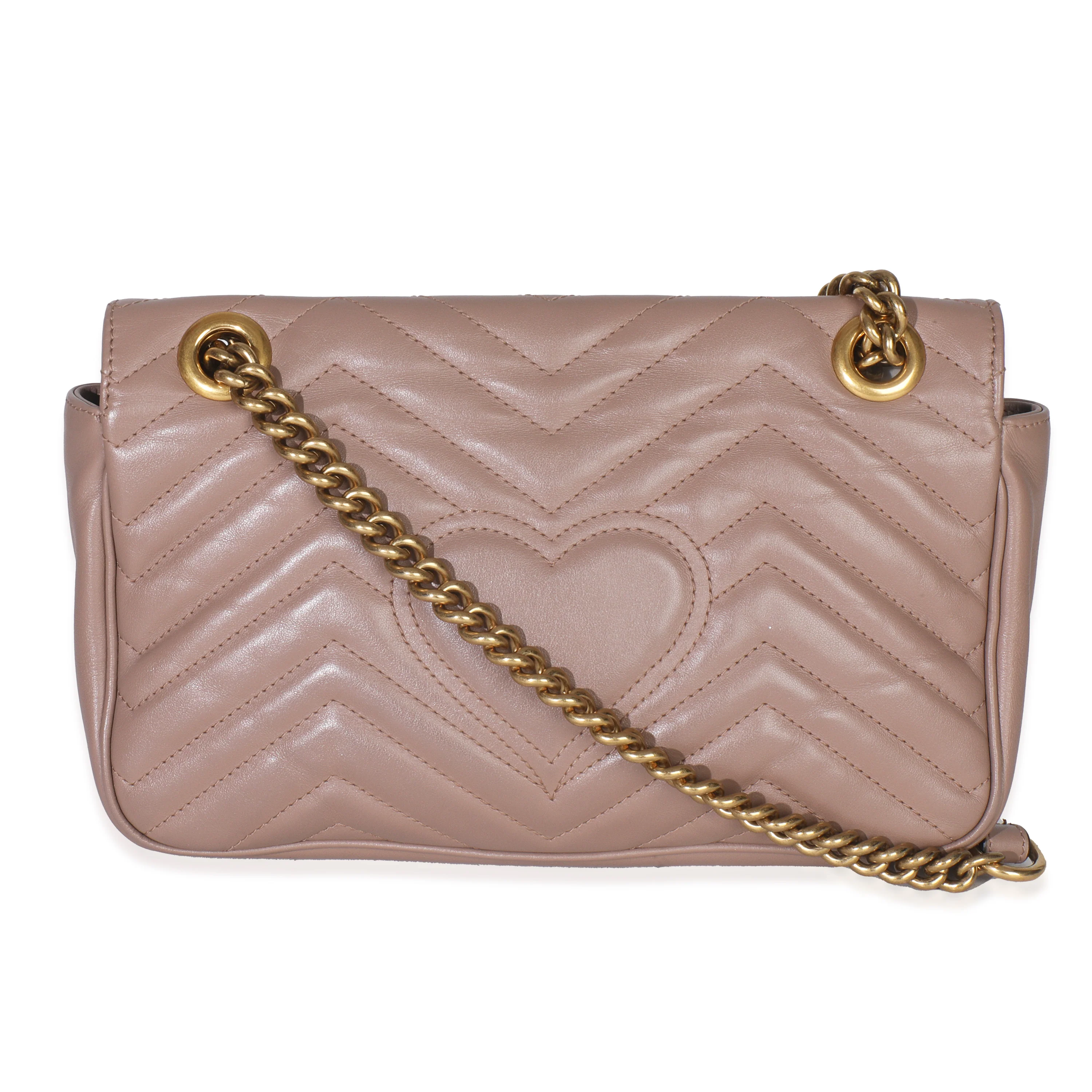 Porcelain Rose Matelasse Calfskin Medium GG Marmont Shoulder Bag - Image 4