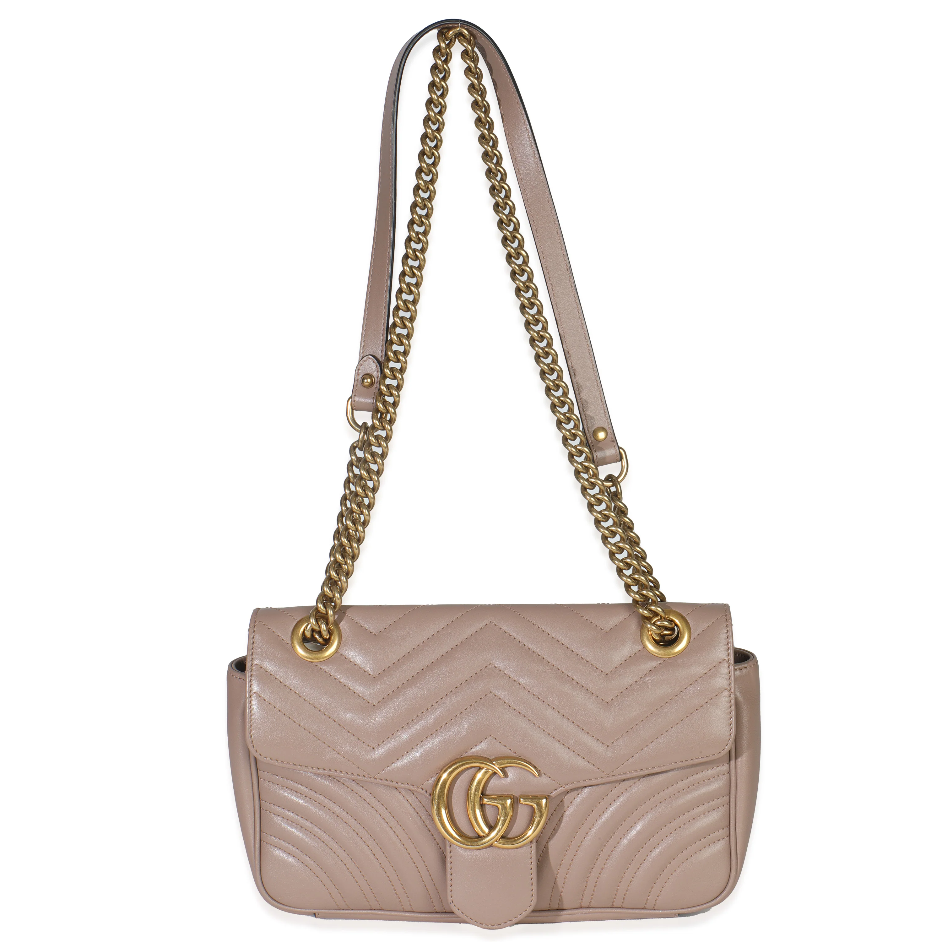 Porcelain Rose Matelasse Calfskin Medium GG Marmont Shoulder Bag - Image 8