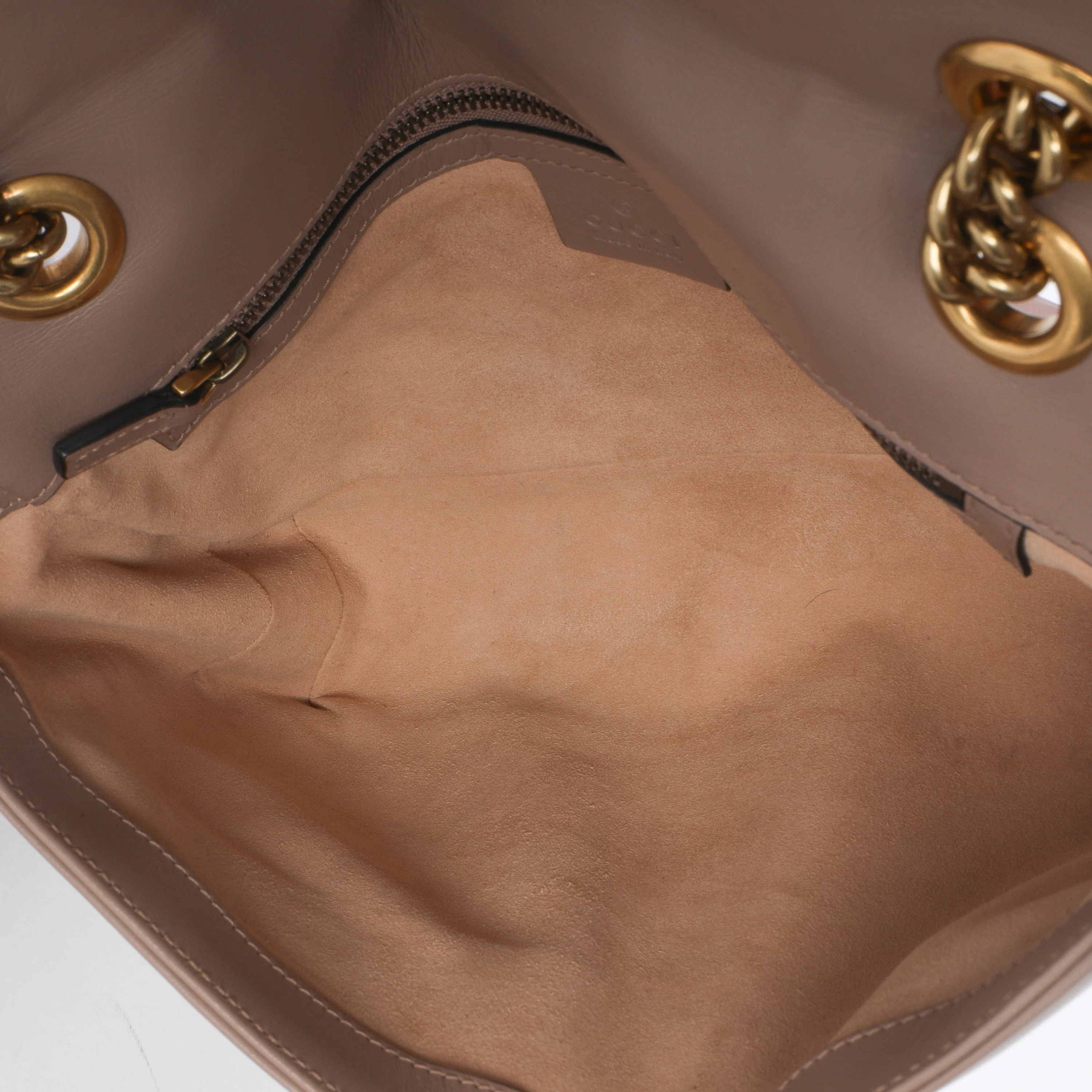 Porcelain Rose Matelasse Calfskin Medium GG Marmont Shoulder Bag - Image 9