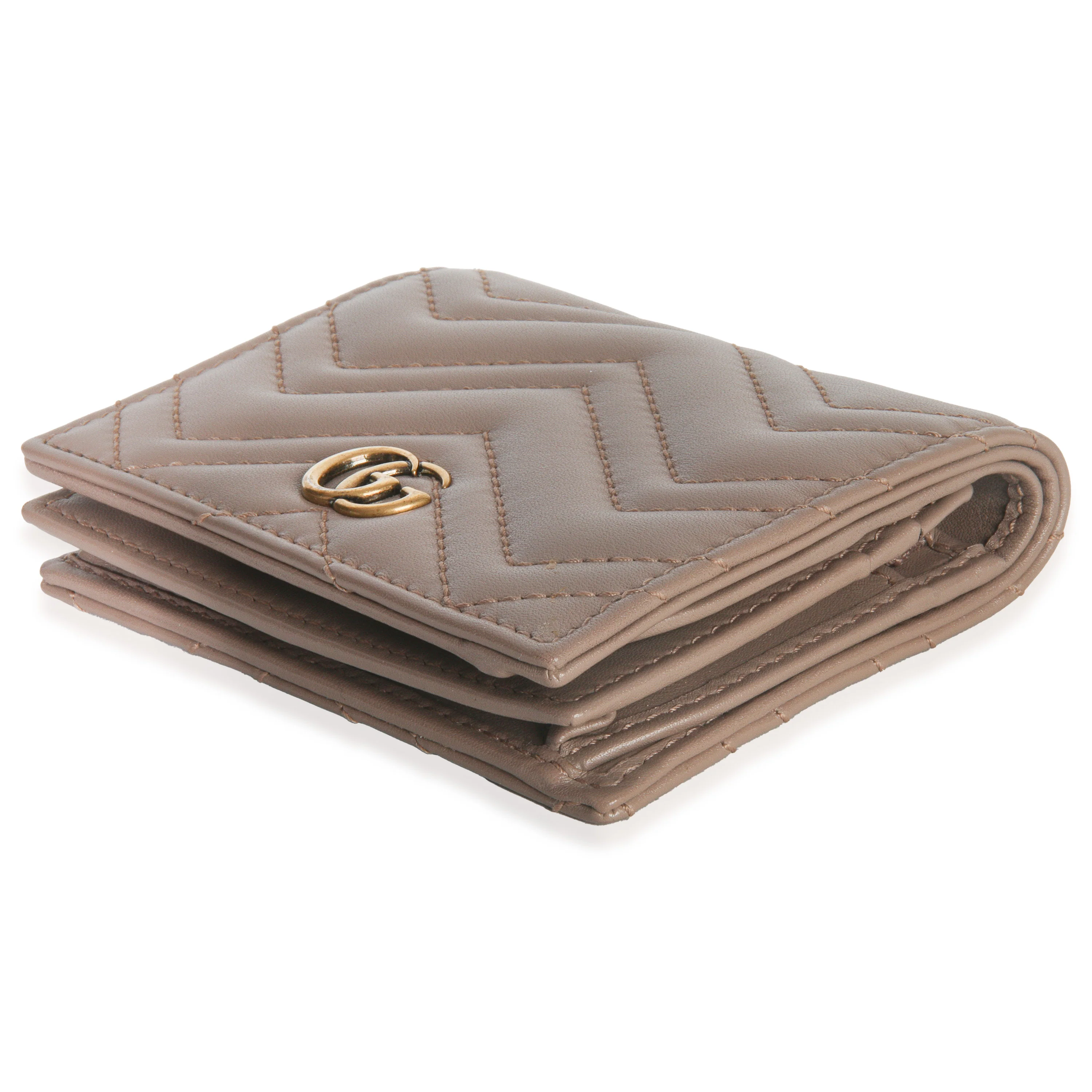 Porcelain Rose Matelasse Calfskin GG Card Case Wallet - Image 5