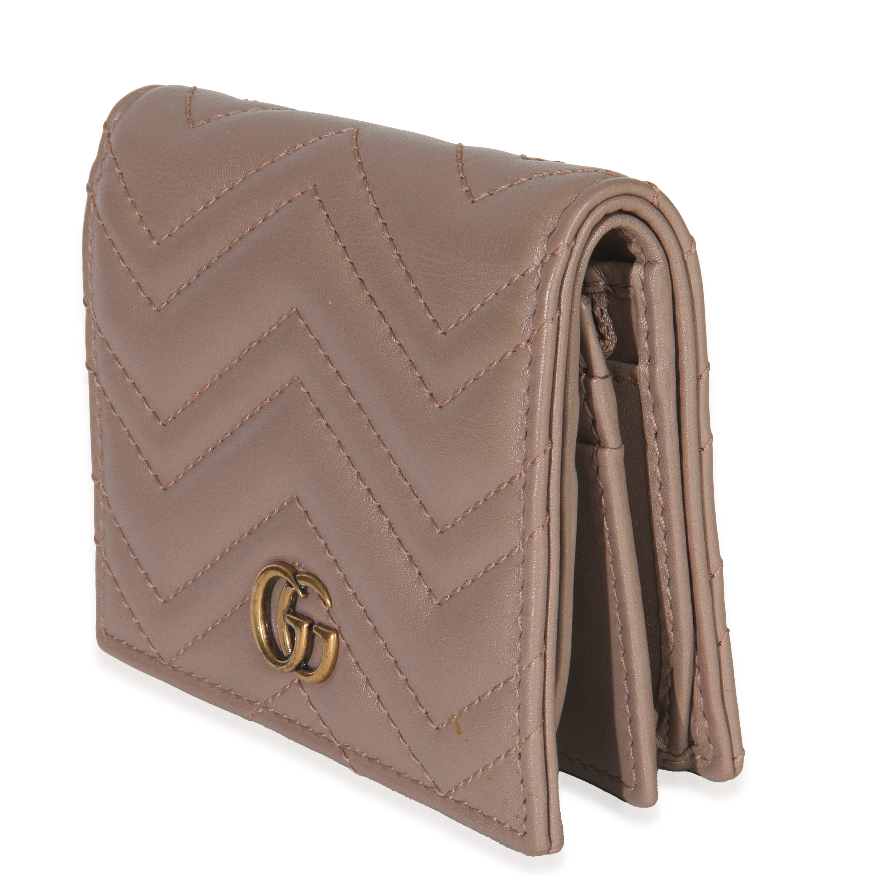 Porcelain Rose Matelasse Calfskin GG Card Case Wallet - Image 8