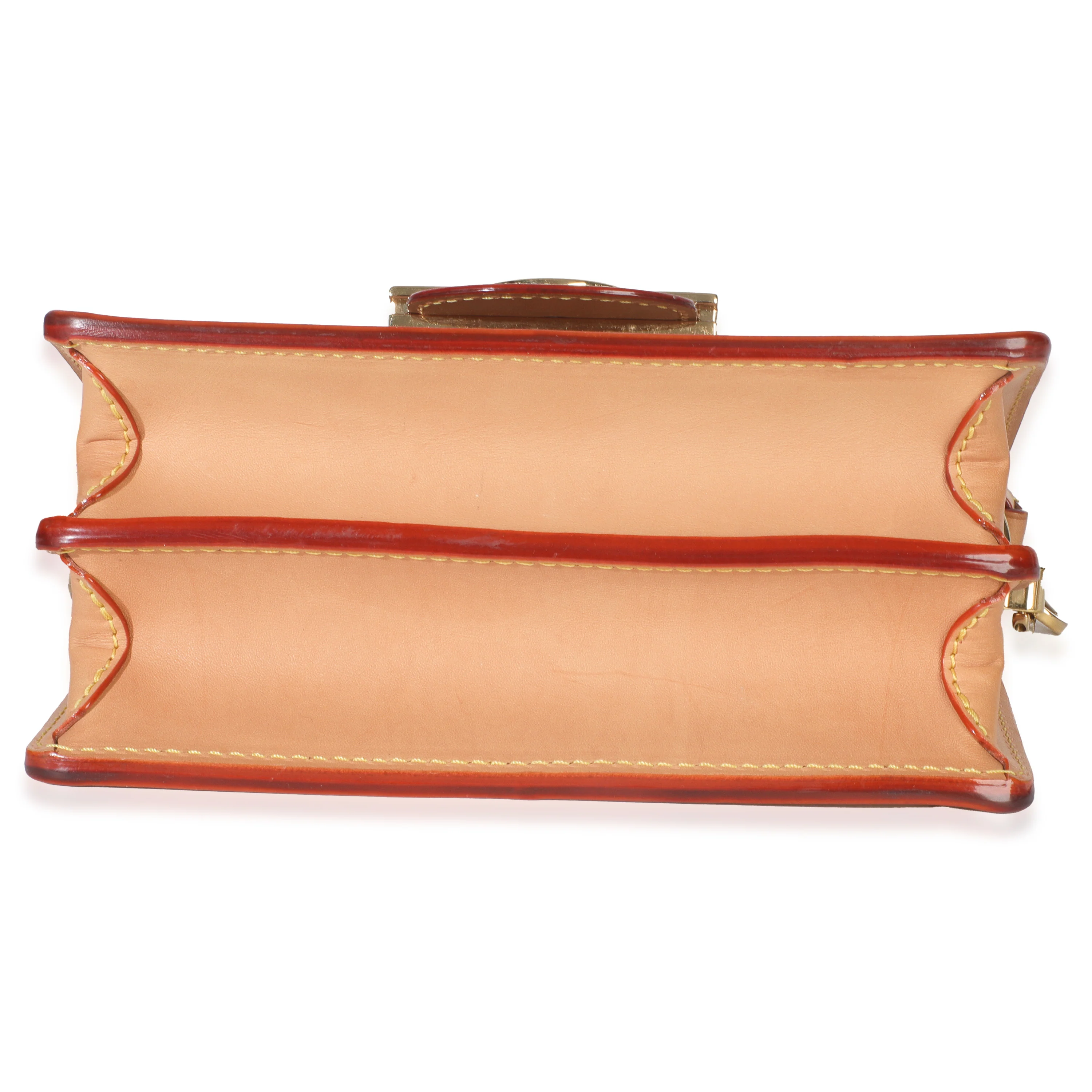 Pink Brown Leather Woven Dauphine PM - Image 5