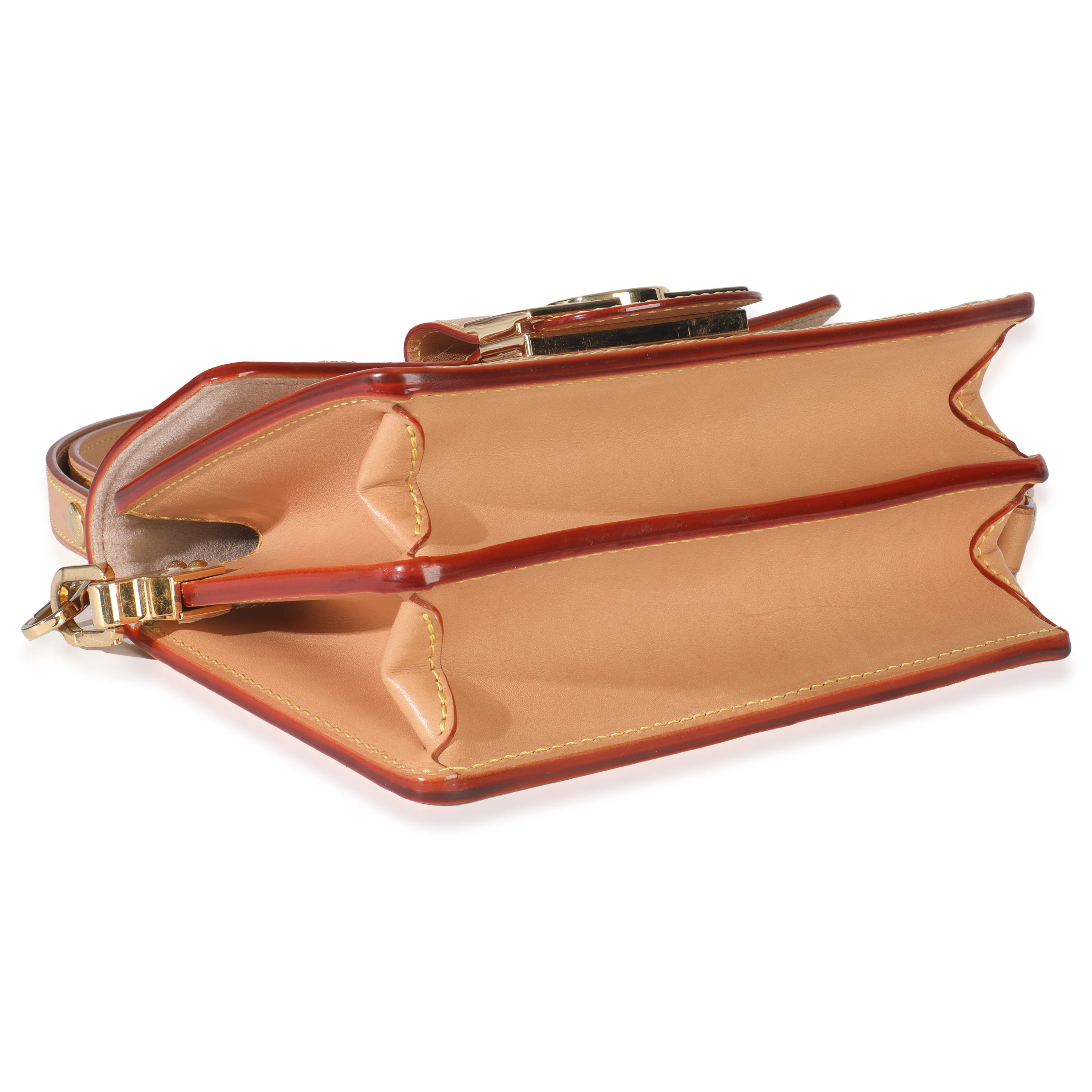 Pink Brown Leather Woven Dauphine PM - Image 6