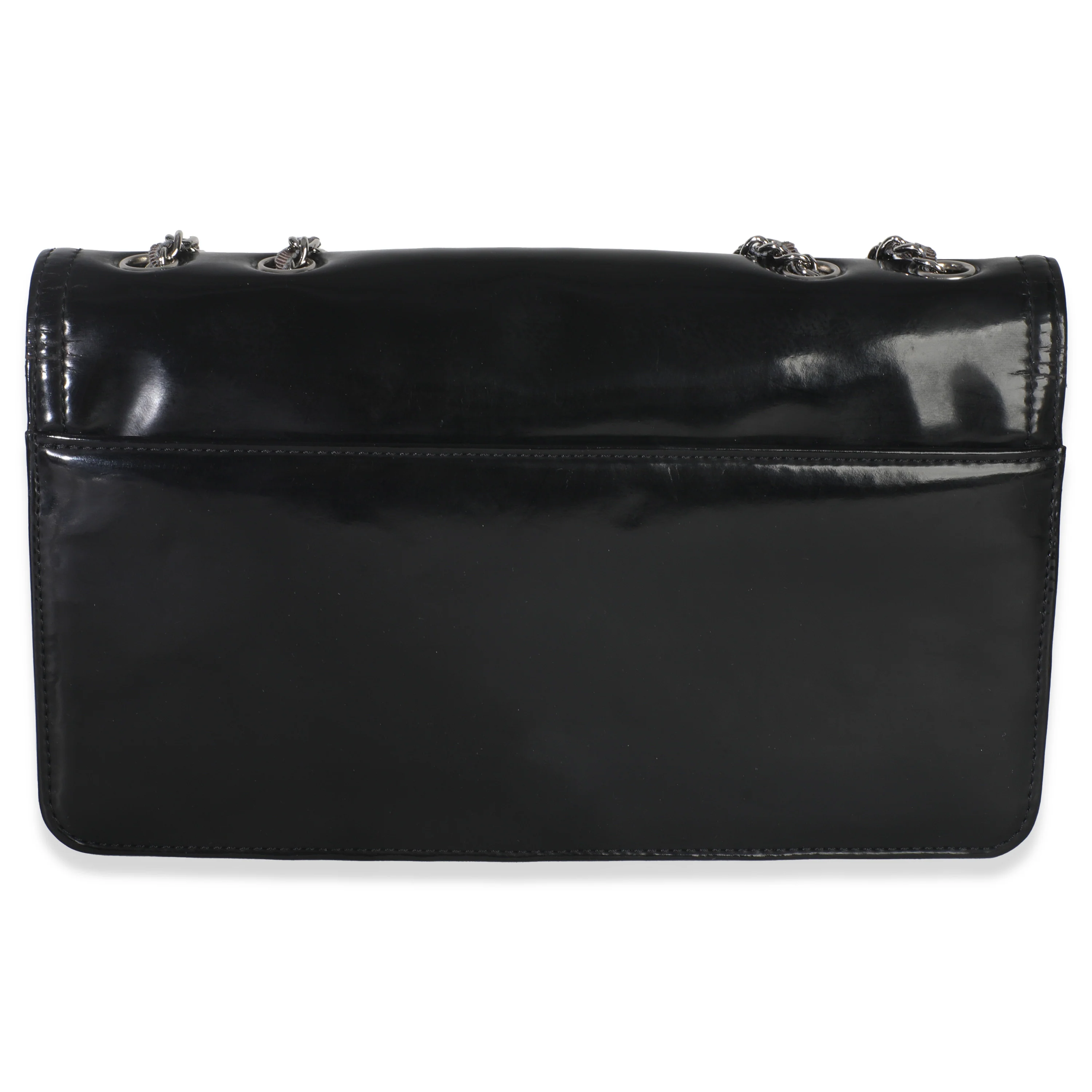 Black Patent CC Lipstick Flap Bag - Image 4