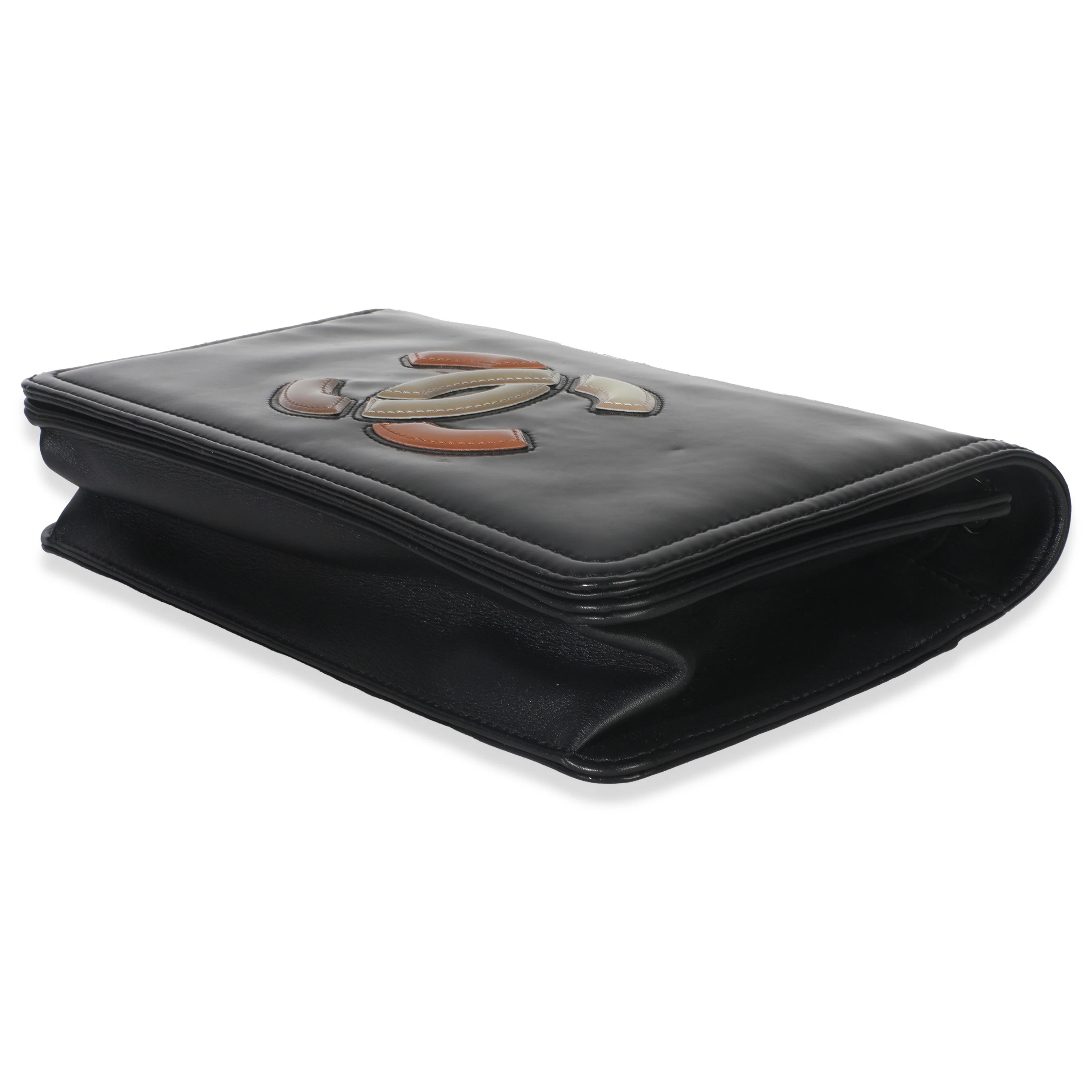 Black Patent CC Lipstick Flap Bag - Image 7