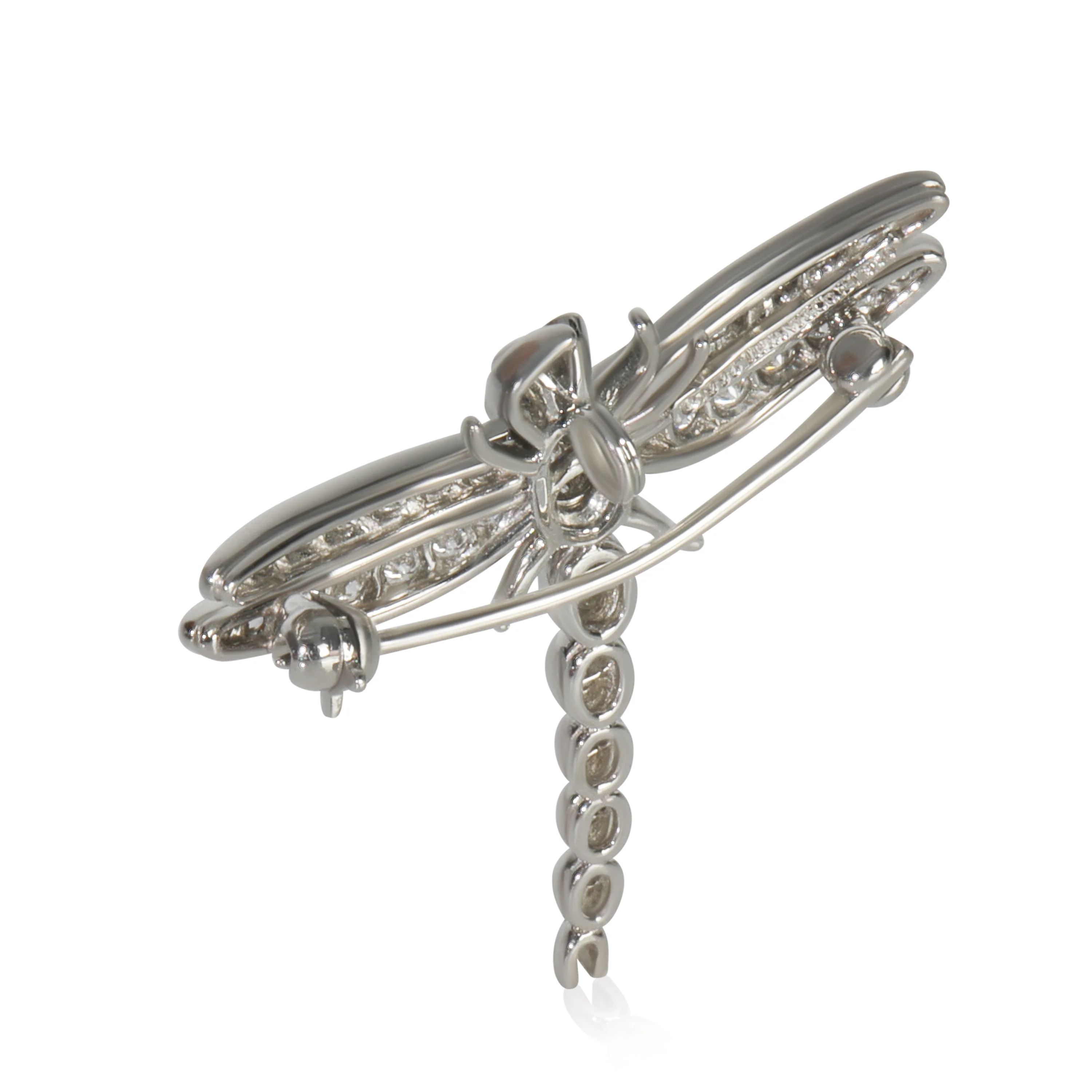 Platinum Diamond Vintage Dragonfly Brooch - Image 3