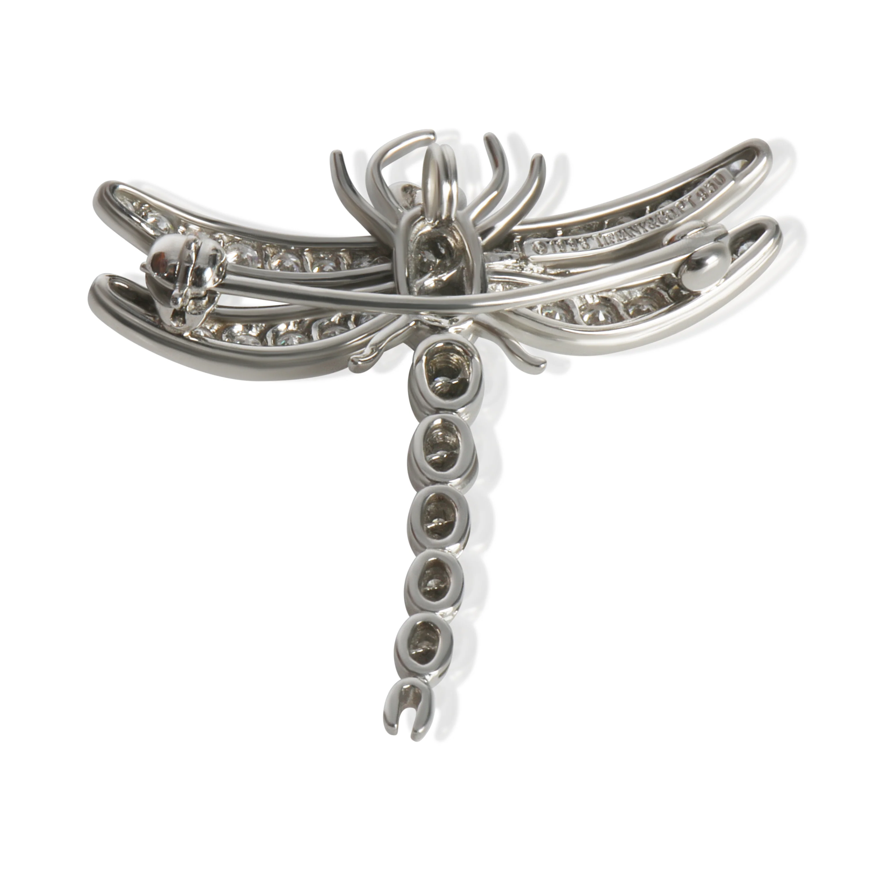 Platinum Diamond Vintage Dragonfly Brooch - Image 4