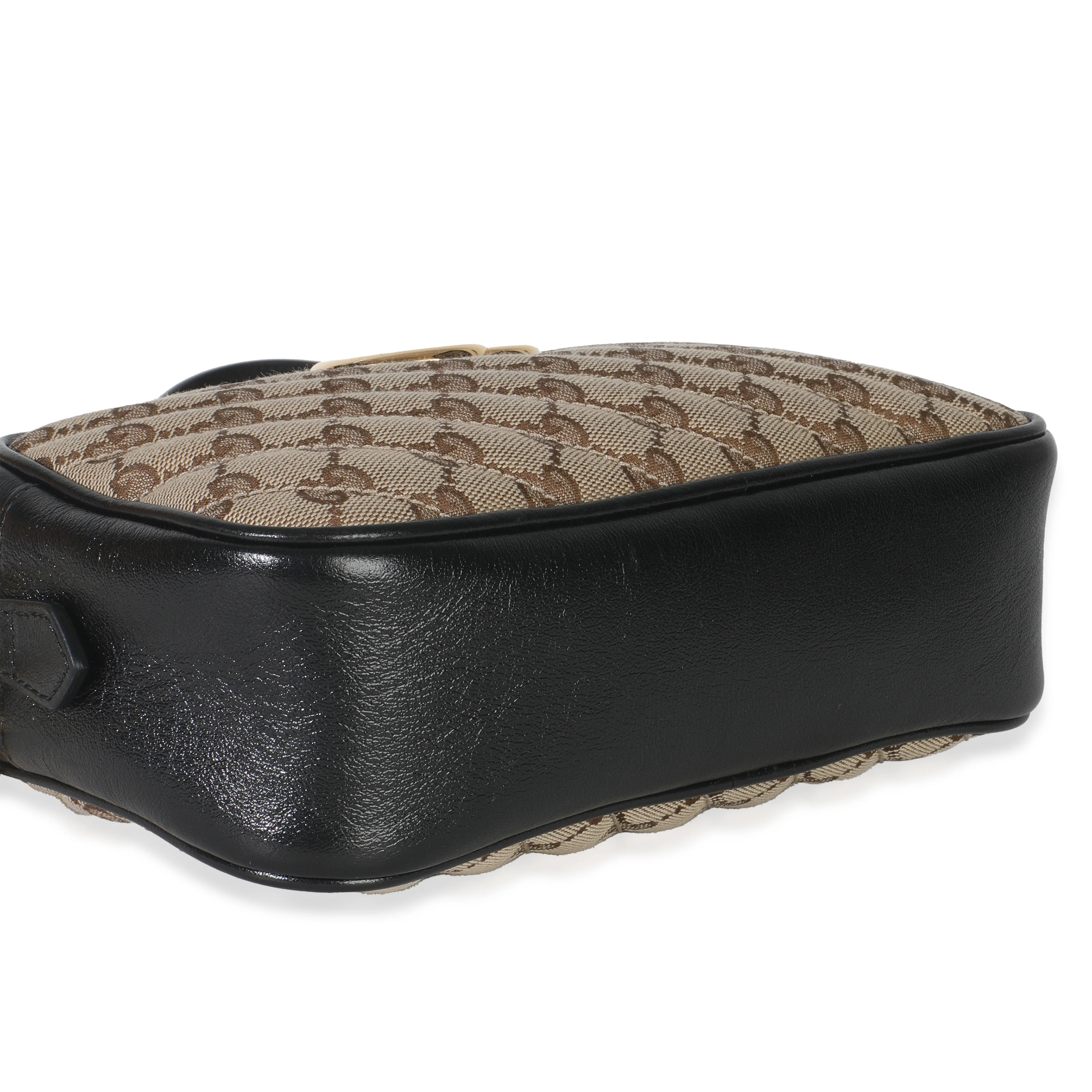 Beige Black Matelasse Diagonal Small GG Marmont Chain Shoulder Bag - Image 6