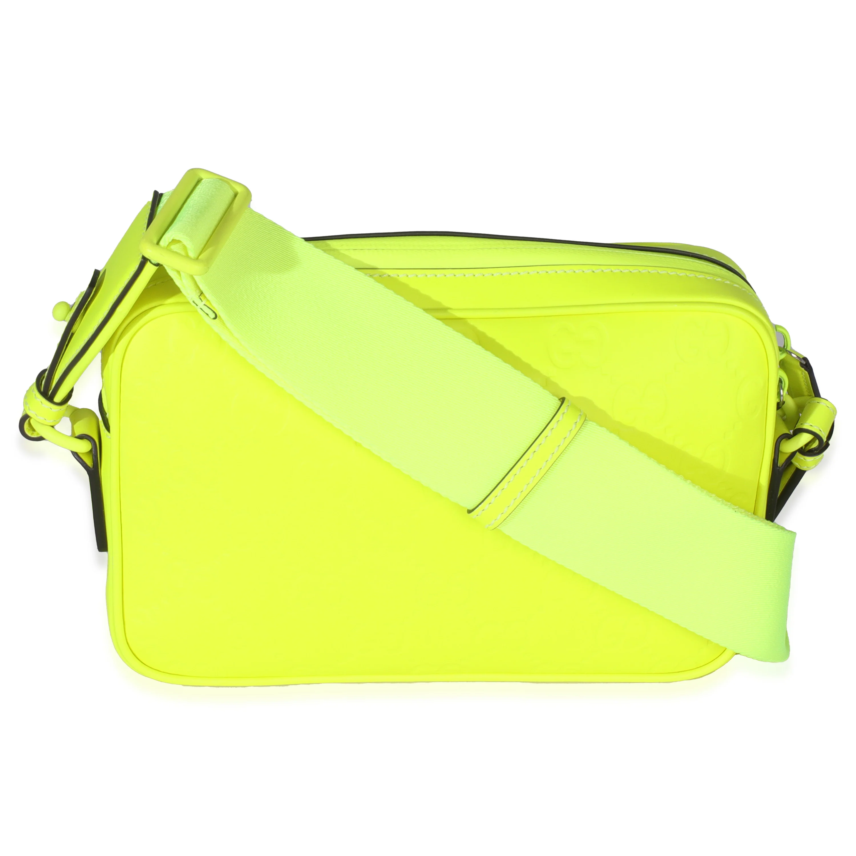 Fluorescent Yellow Rubber Effect Monogram GG Crossbody Bag - Image 4
