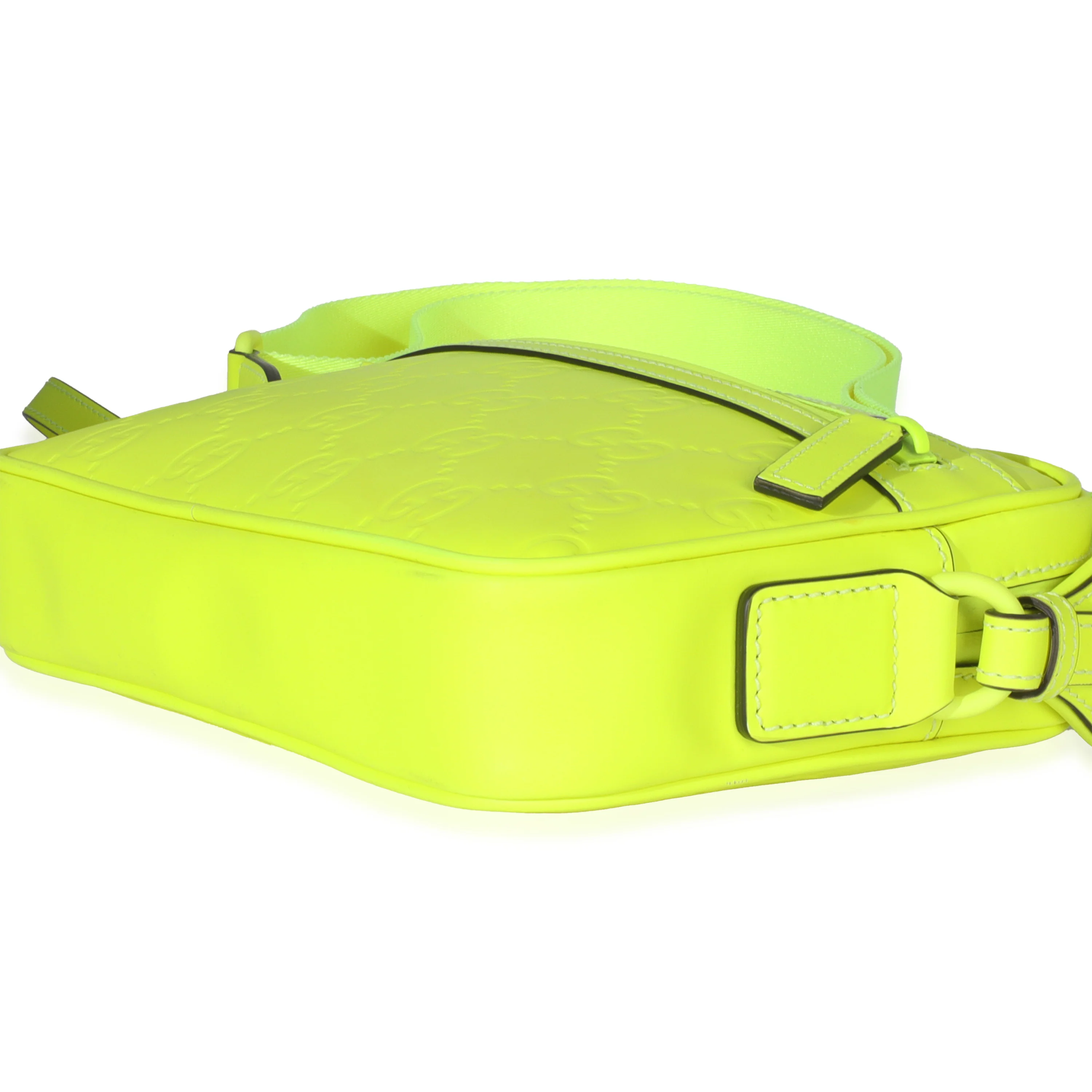 Fluorescent Yellow Rubber Effect Monogram GG Crossbody Bag - Image 7