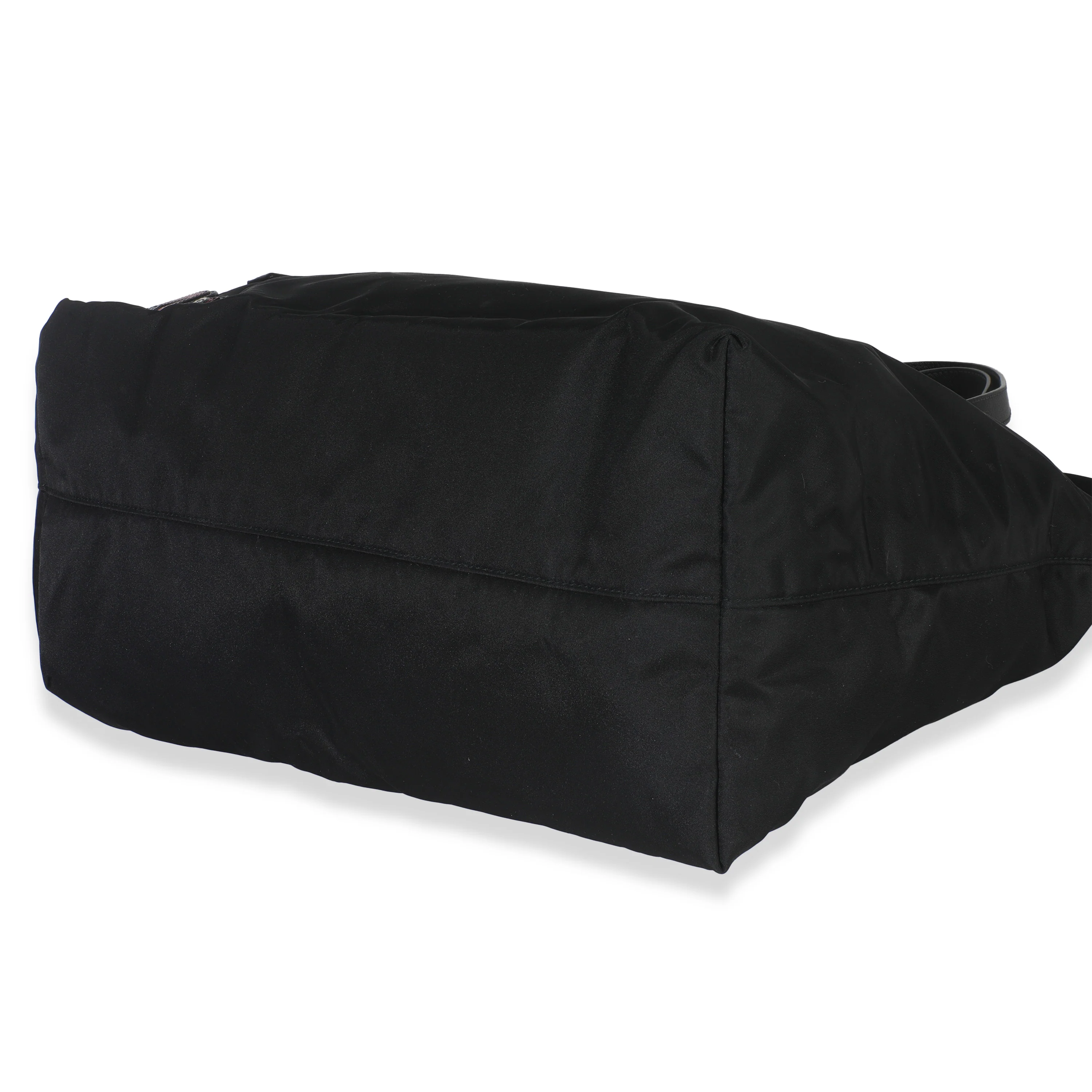 Black Nylon Multicolor Logo Patches Tote Bag - Image 7