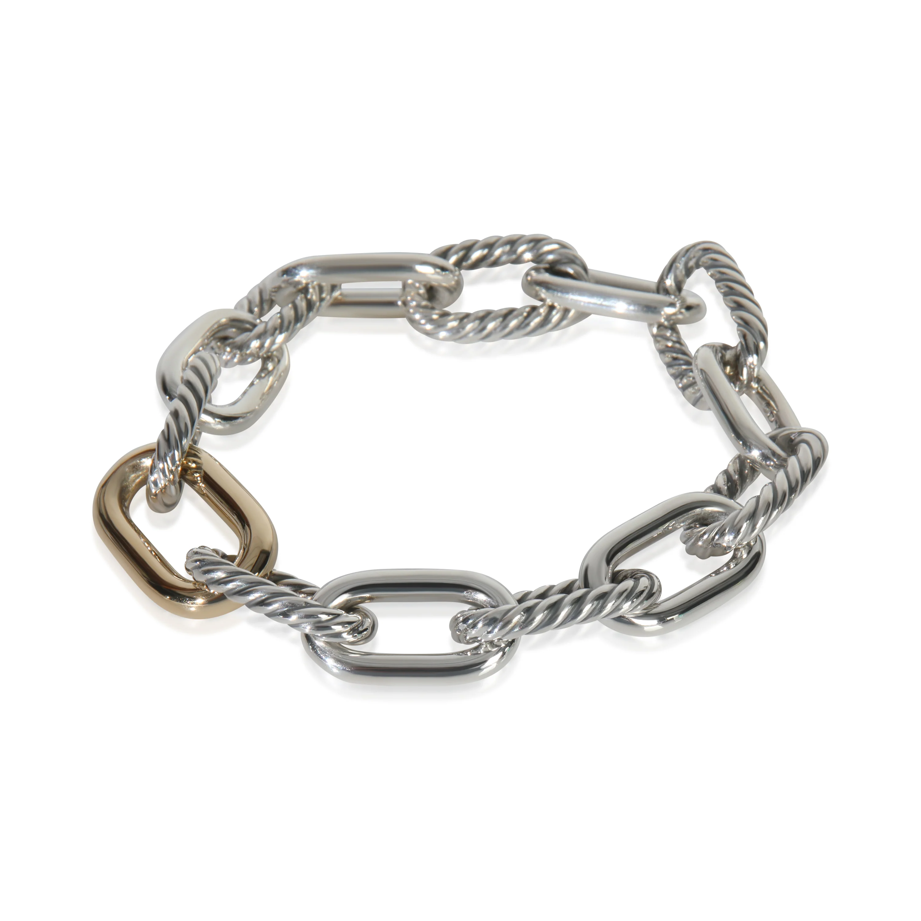 Yellow Gold & Sterling Silver  Madison Link Bracelet - Image 2