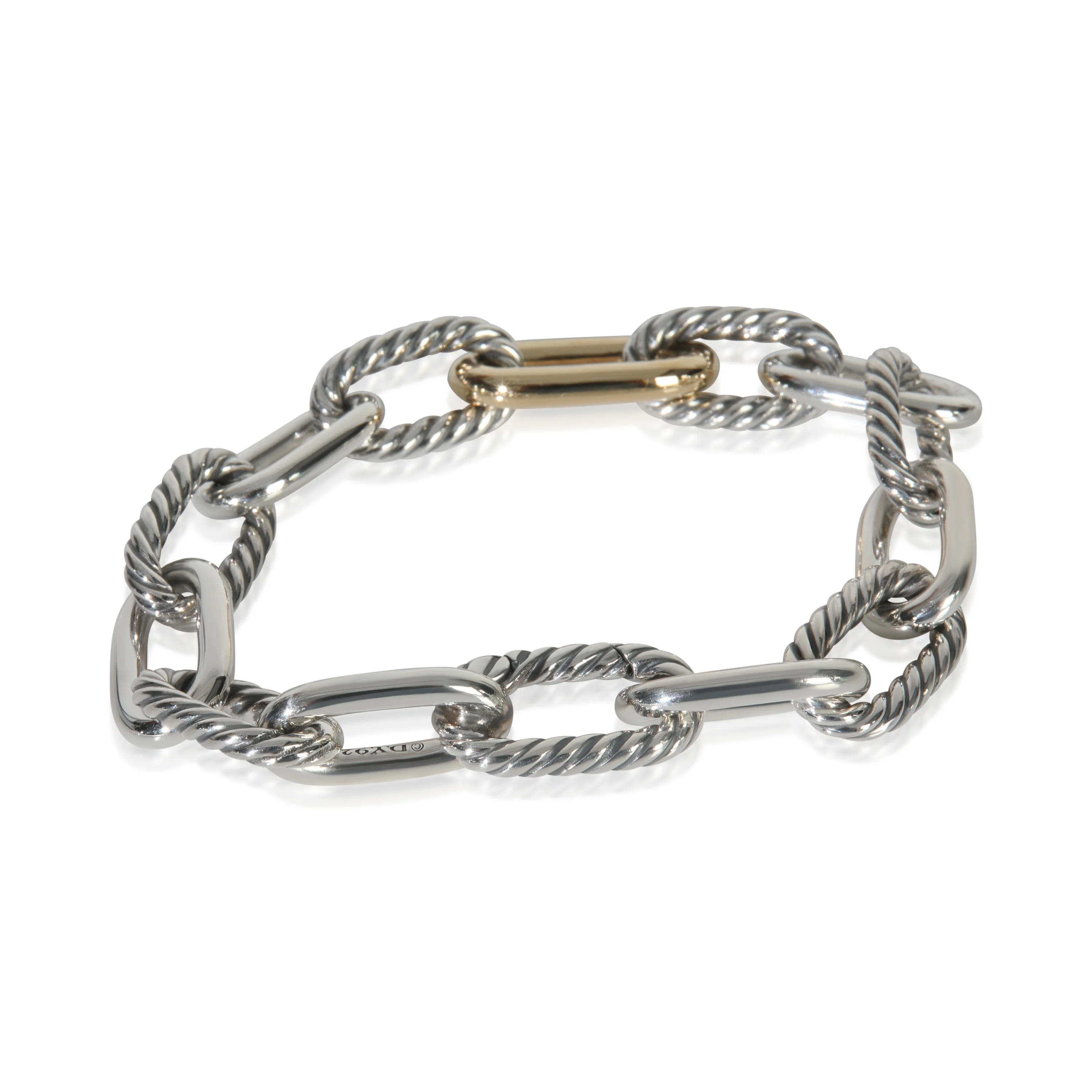 Yellow Gold & Sterling Silver  Madison Link Bracelet - Image 3